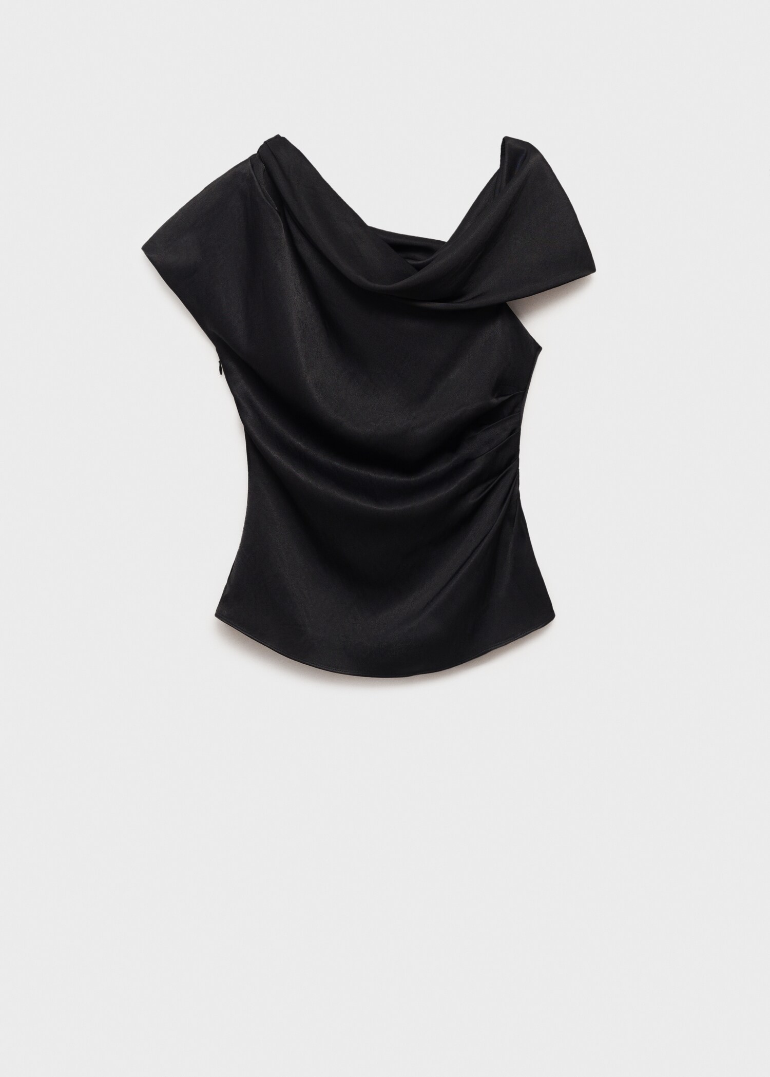 Short-sleeved draped blouse - Article without model