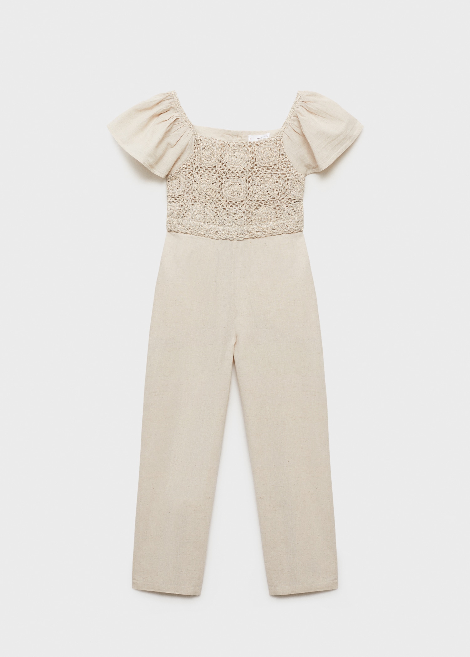 Lace Paneled Short Sleeved Jumpsuit Lace Paneled Short Sleeved Jumpsuit