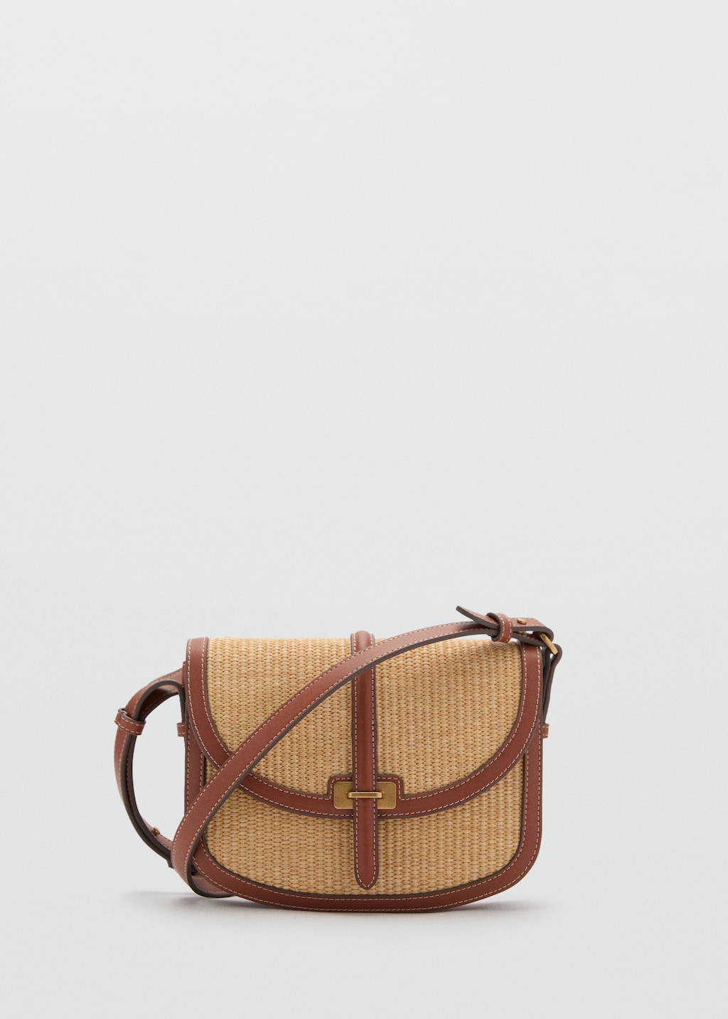 Raffia-effect shoulder bag - Women | MANGO USA