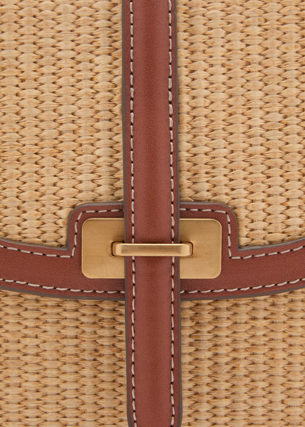 Raffia-effect shoulder bag