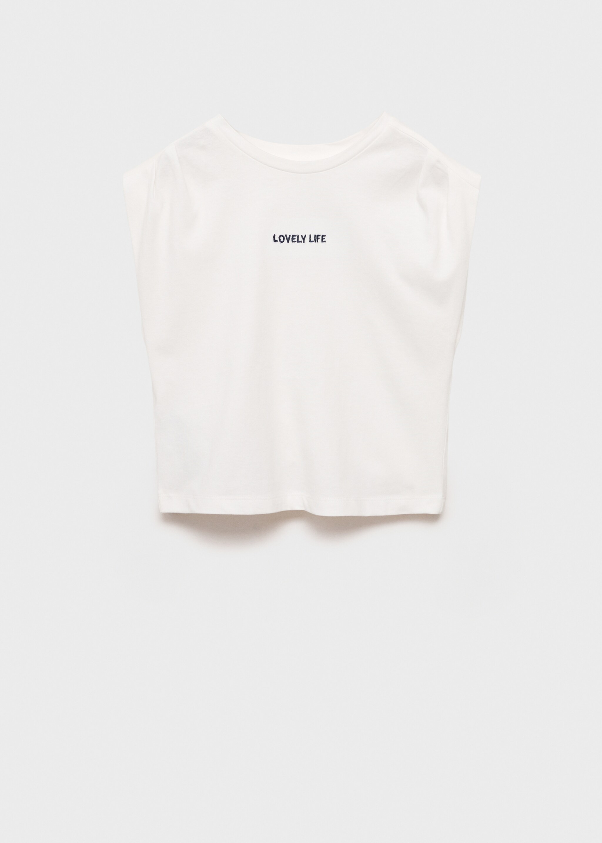 T-shirt with message and pleated shoulders - Article without model