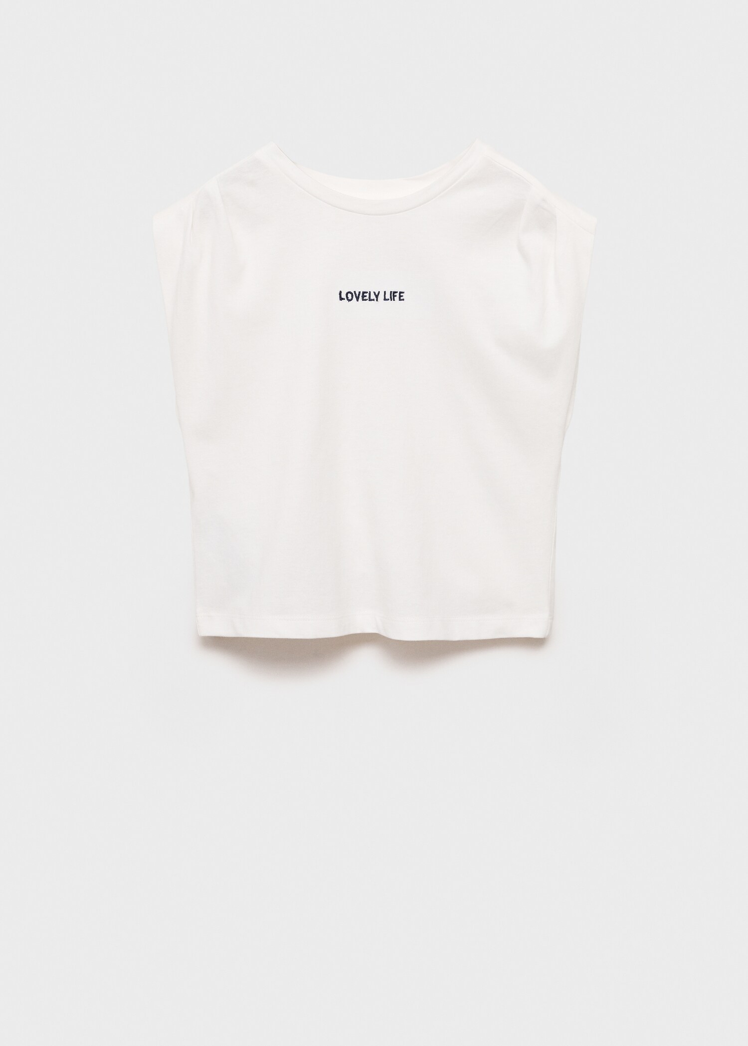 T-shirt with message and pleated shoulders - Article without model