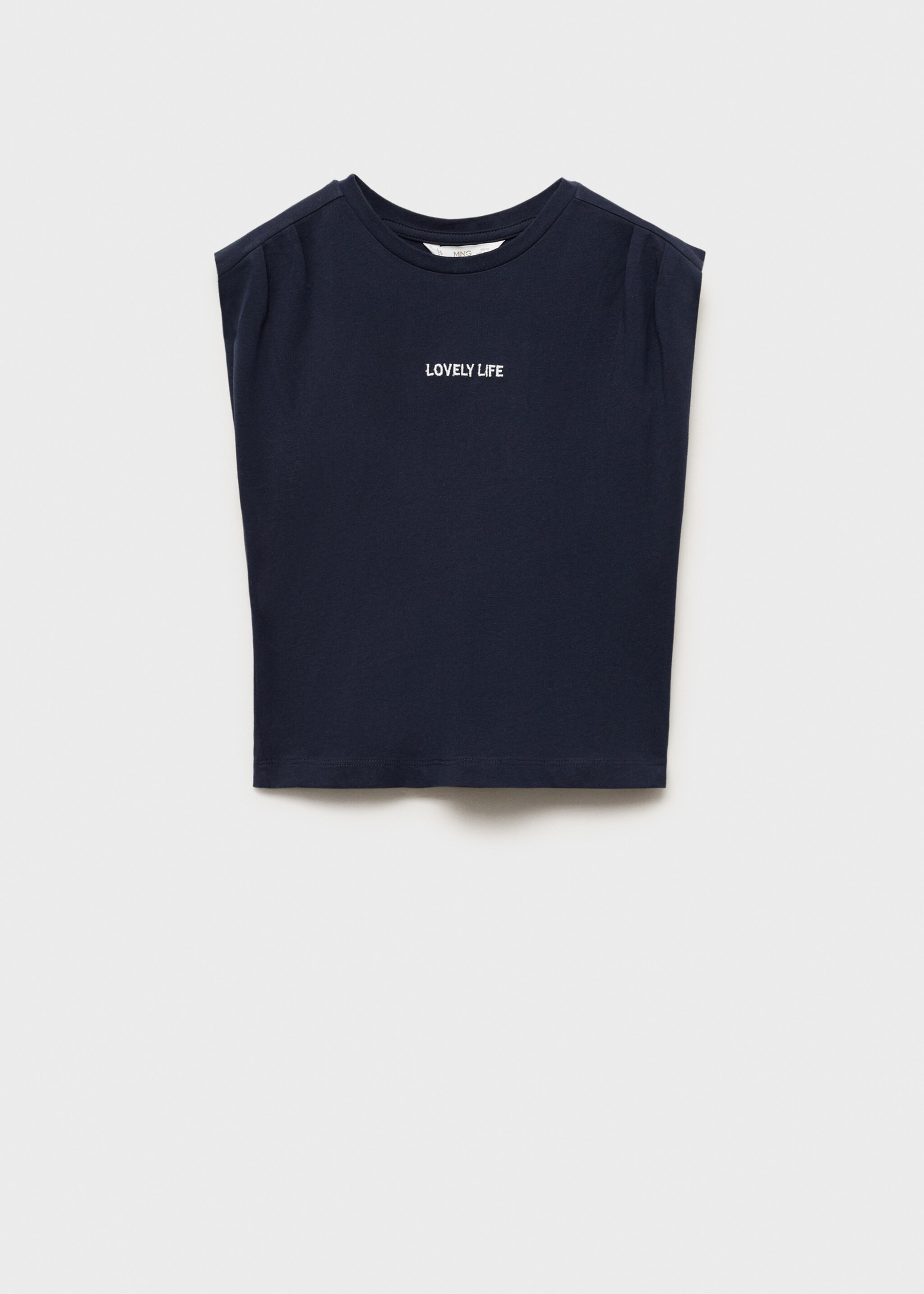 T-shirt with message and pleated shoulders - Article without model