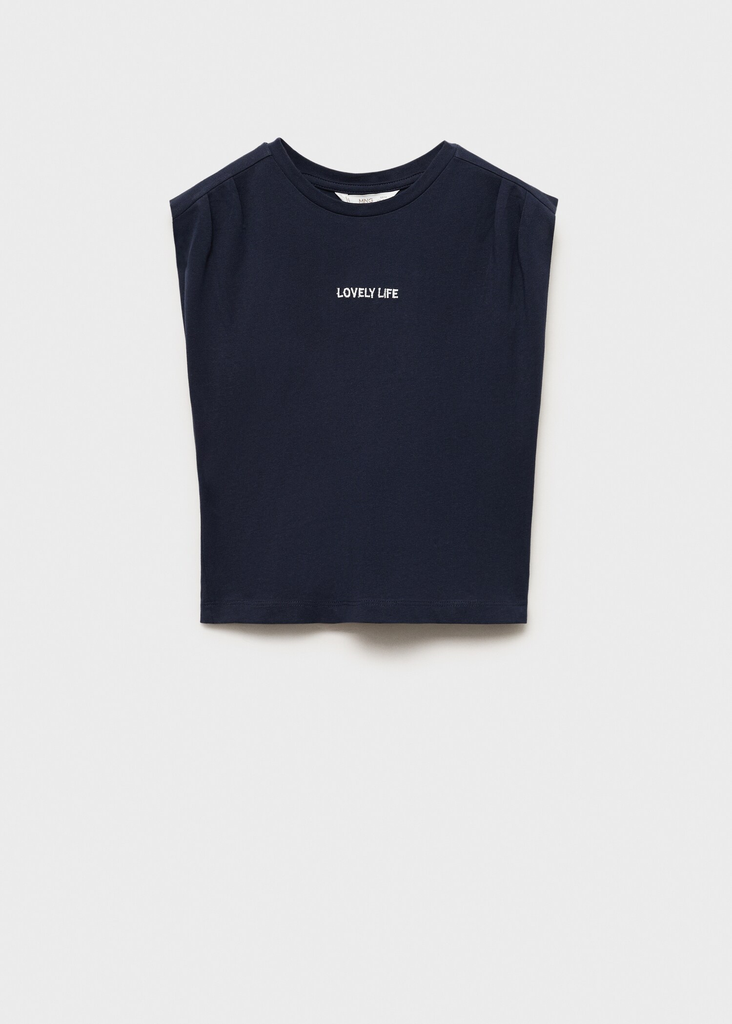 T-shirt with message and pleated shoulders - Article without model