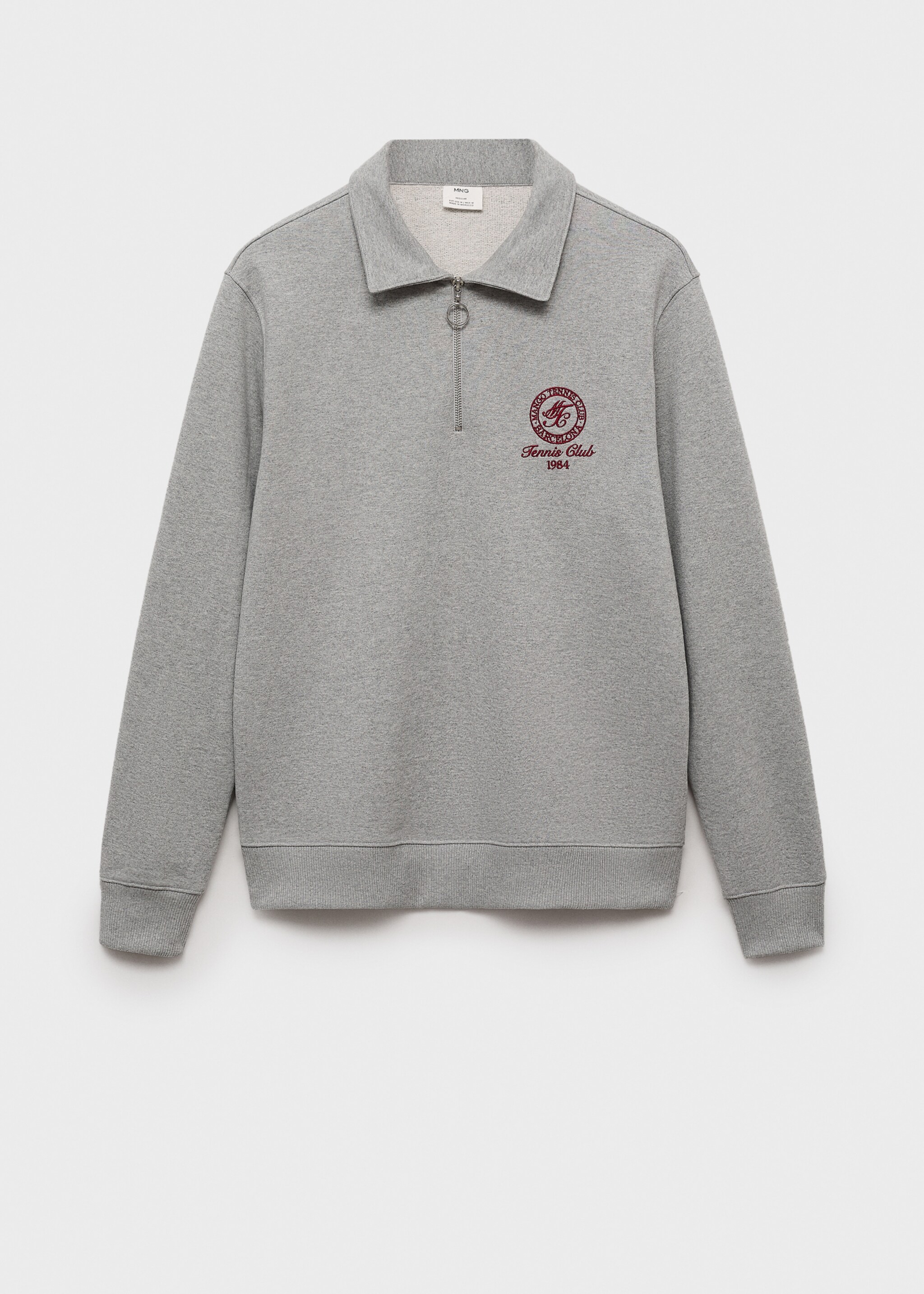 Perkins-neck sweater with zip - Article without model
