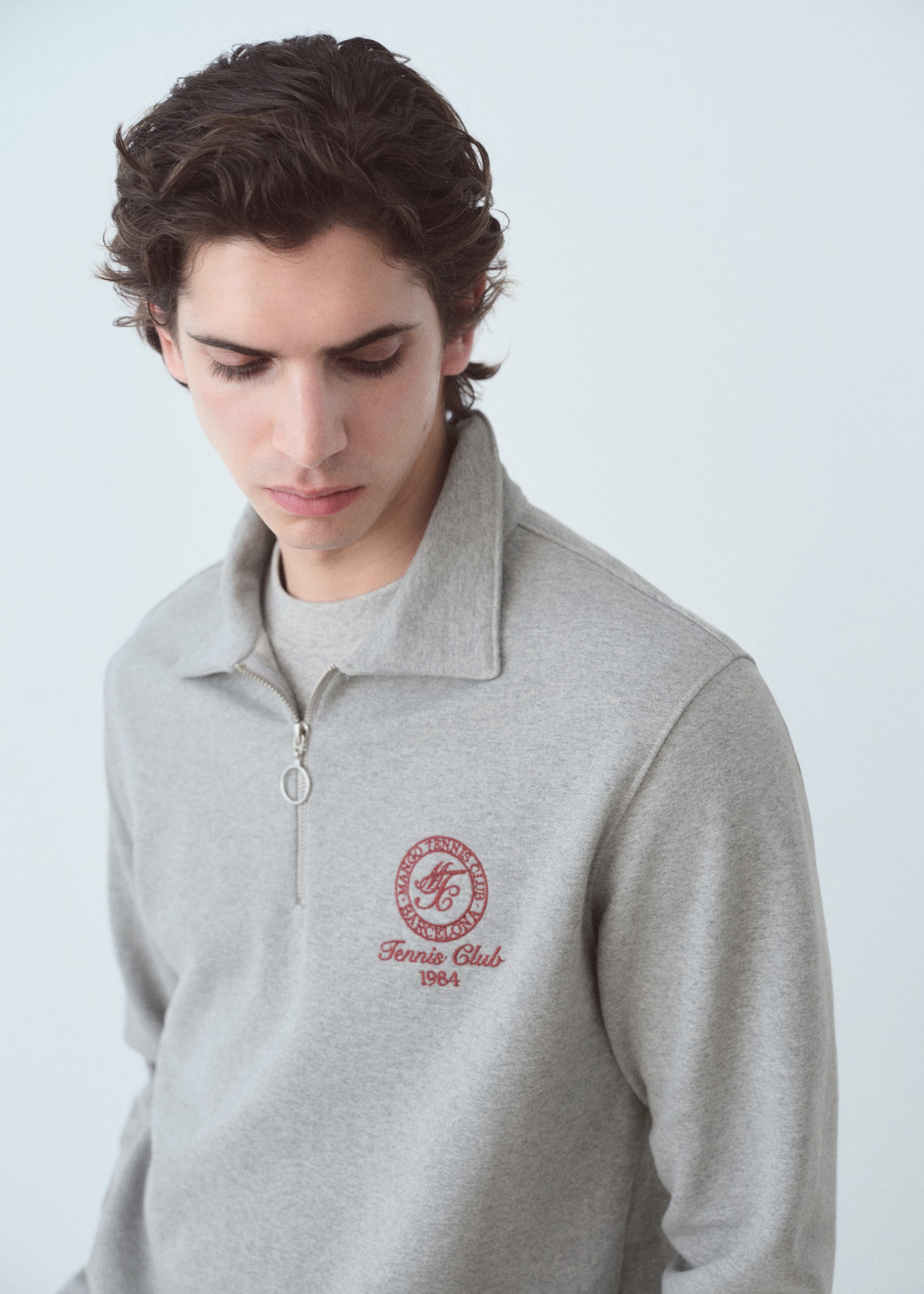 Perkins-neck sweater with zip - Details of the article 1