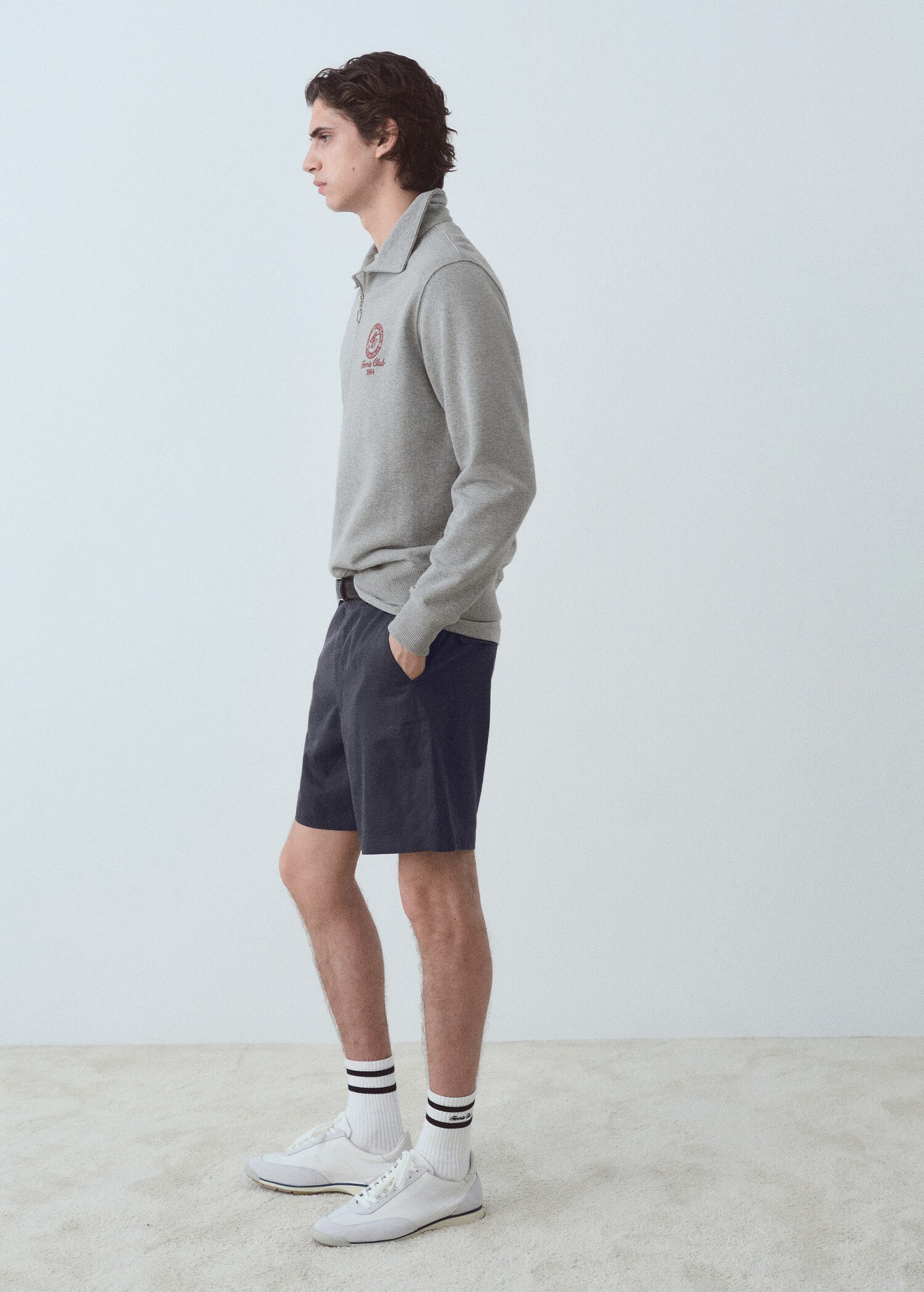 Sweatshirt mit halbhohem Kragen und Reißverschluss - Detail des Artikels 2