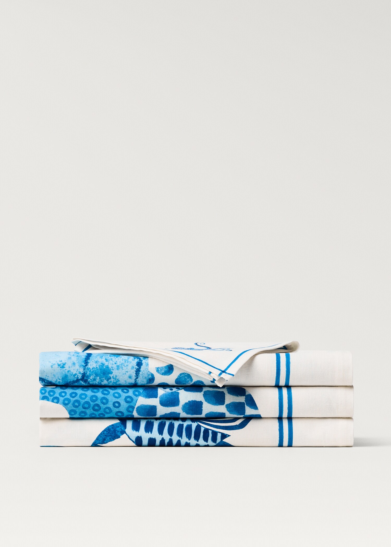 Mantel lino estampado marino 6 a 8 comensales - Artículo sin modelo