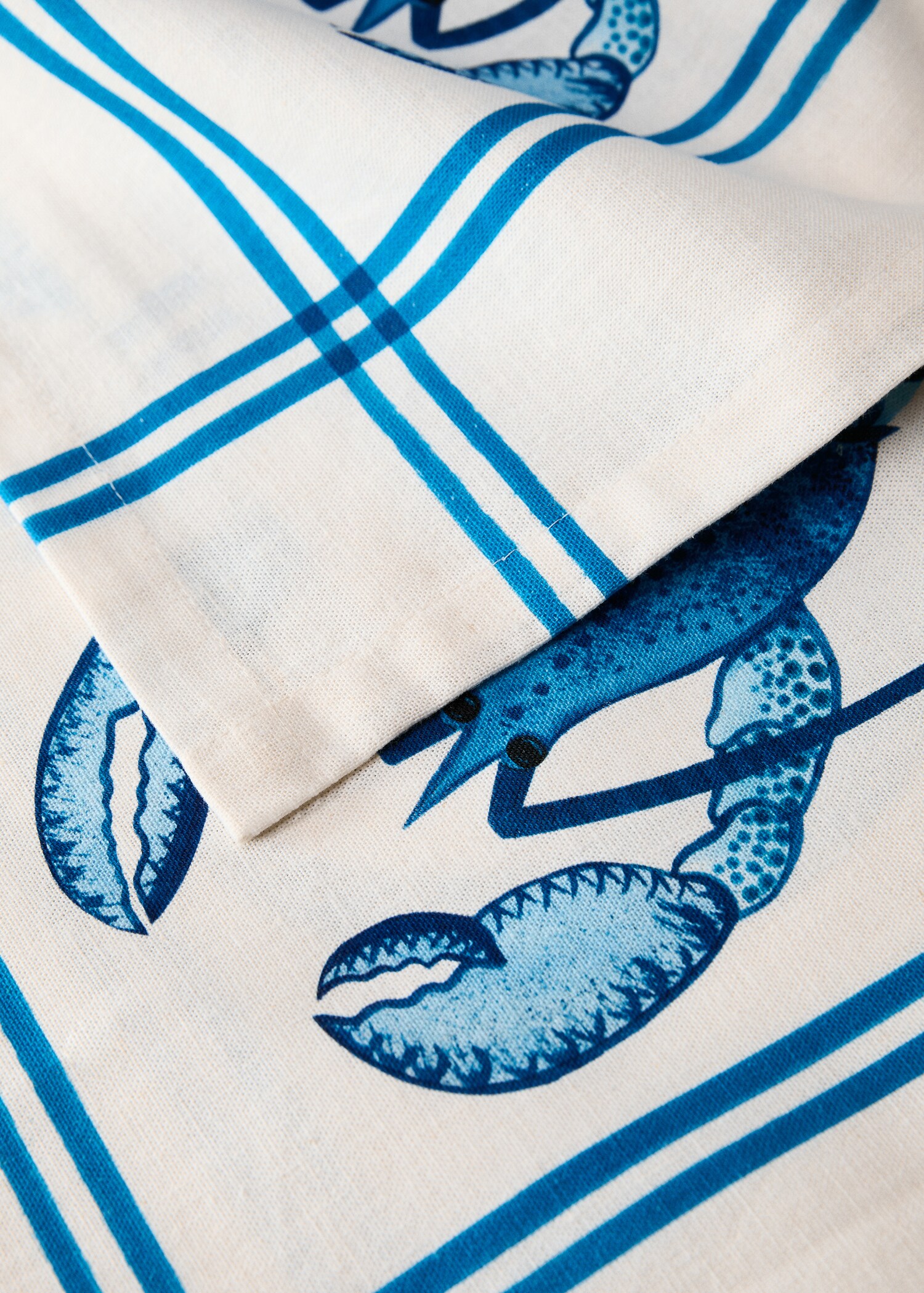 Mantel lino estampado marino 6 a 8 comensales - Detalle del artículo 1