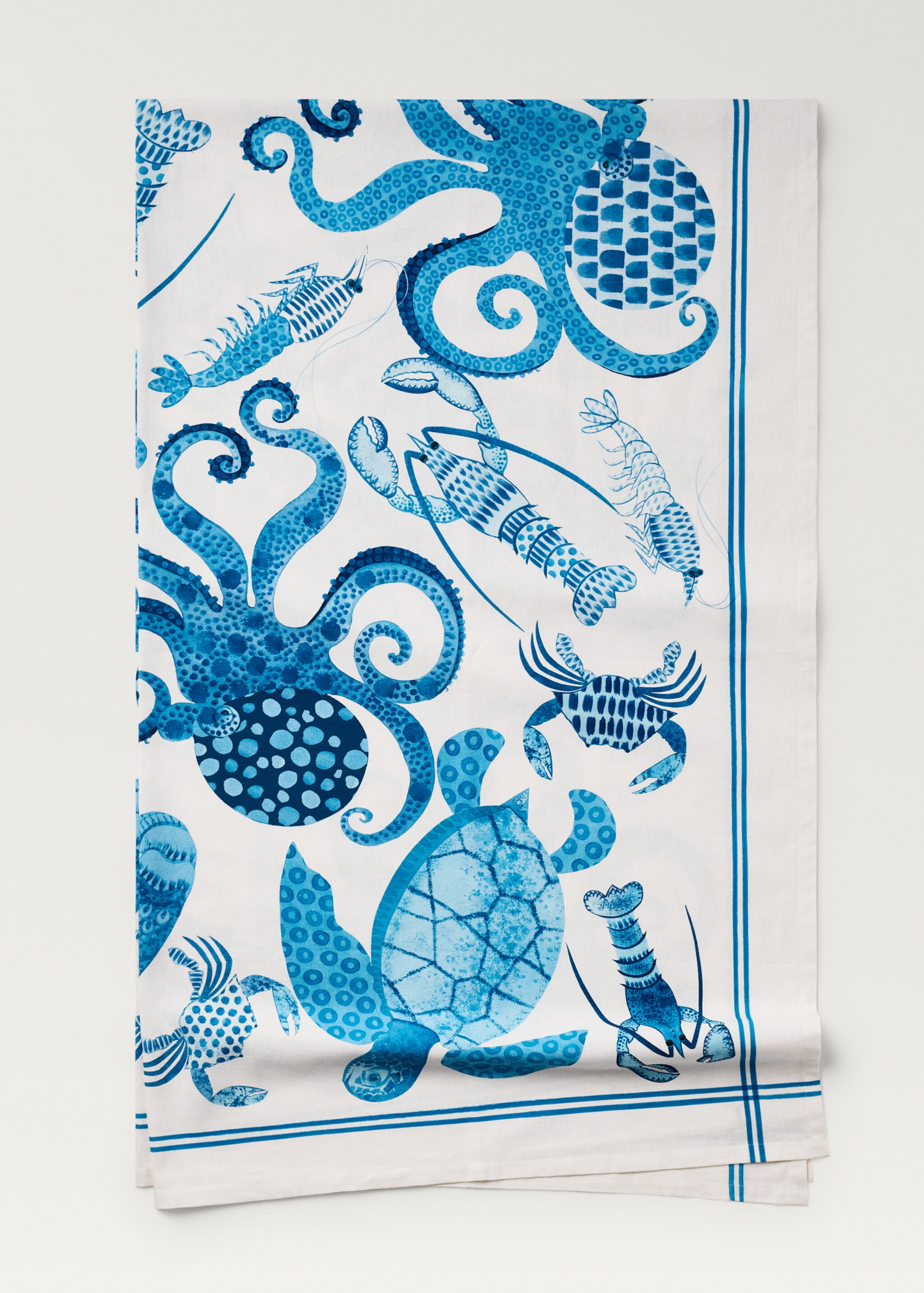 Linnen tafelkleed met mariene print voor 6 tot 8 personen - Detail van het artikel 2