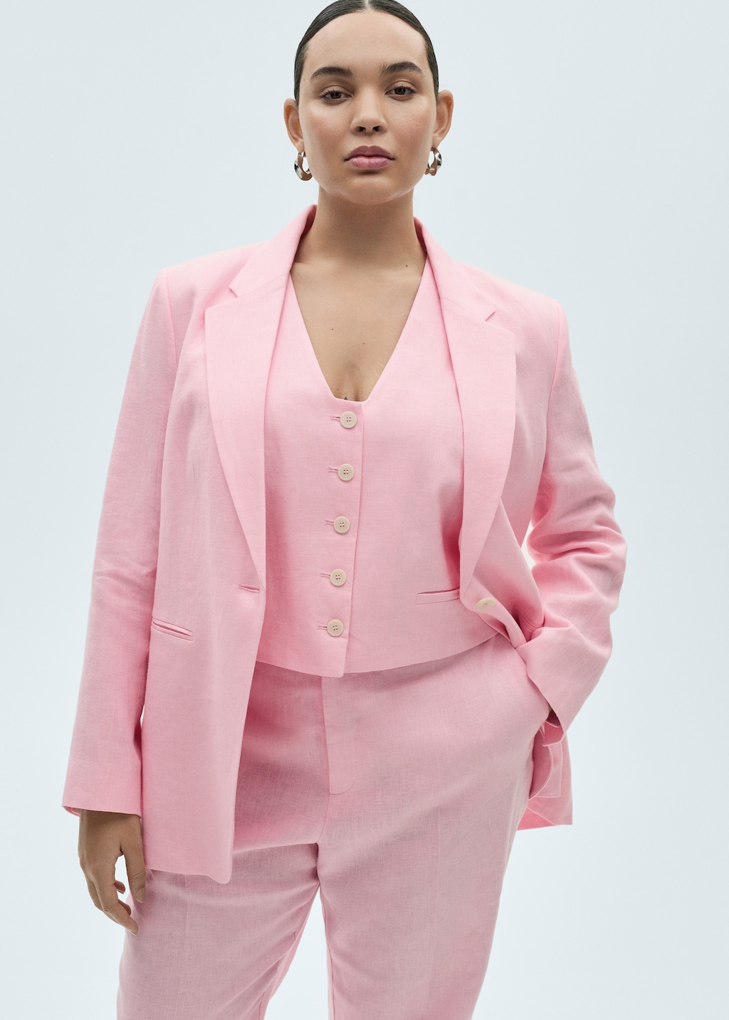 Linen suit waistcoat