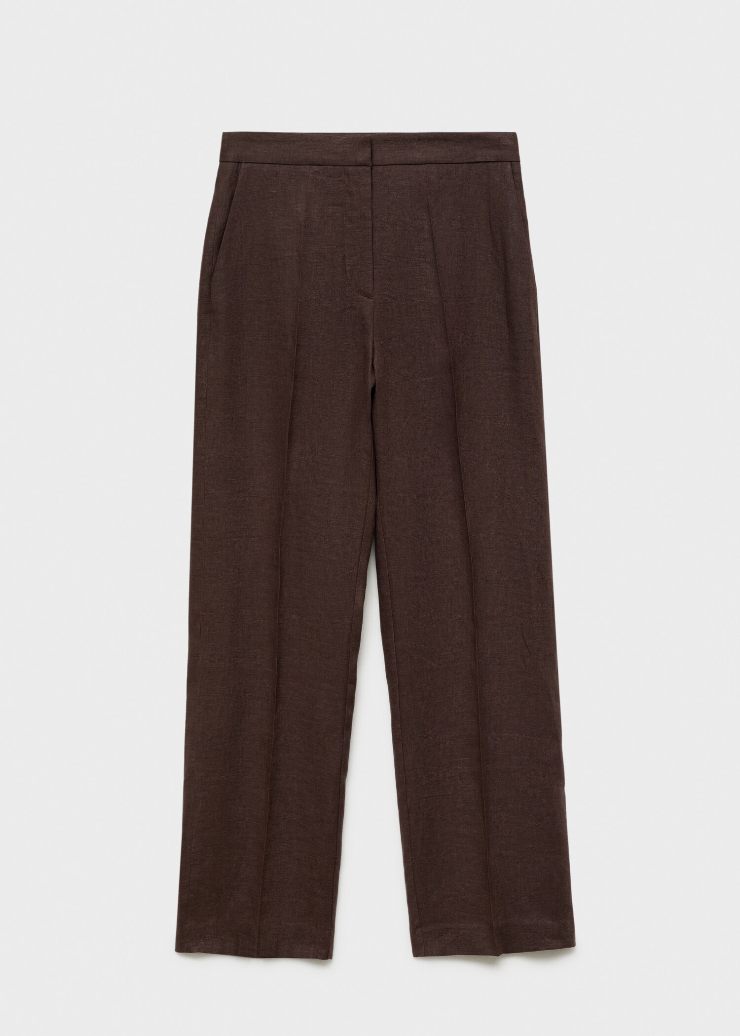 Pantaloni de costum drepți de in - Articol fără model