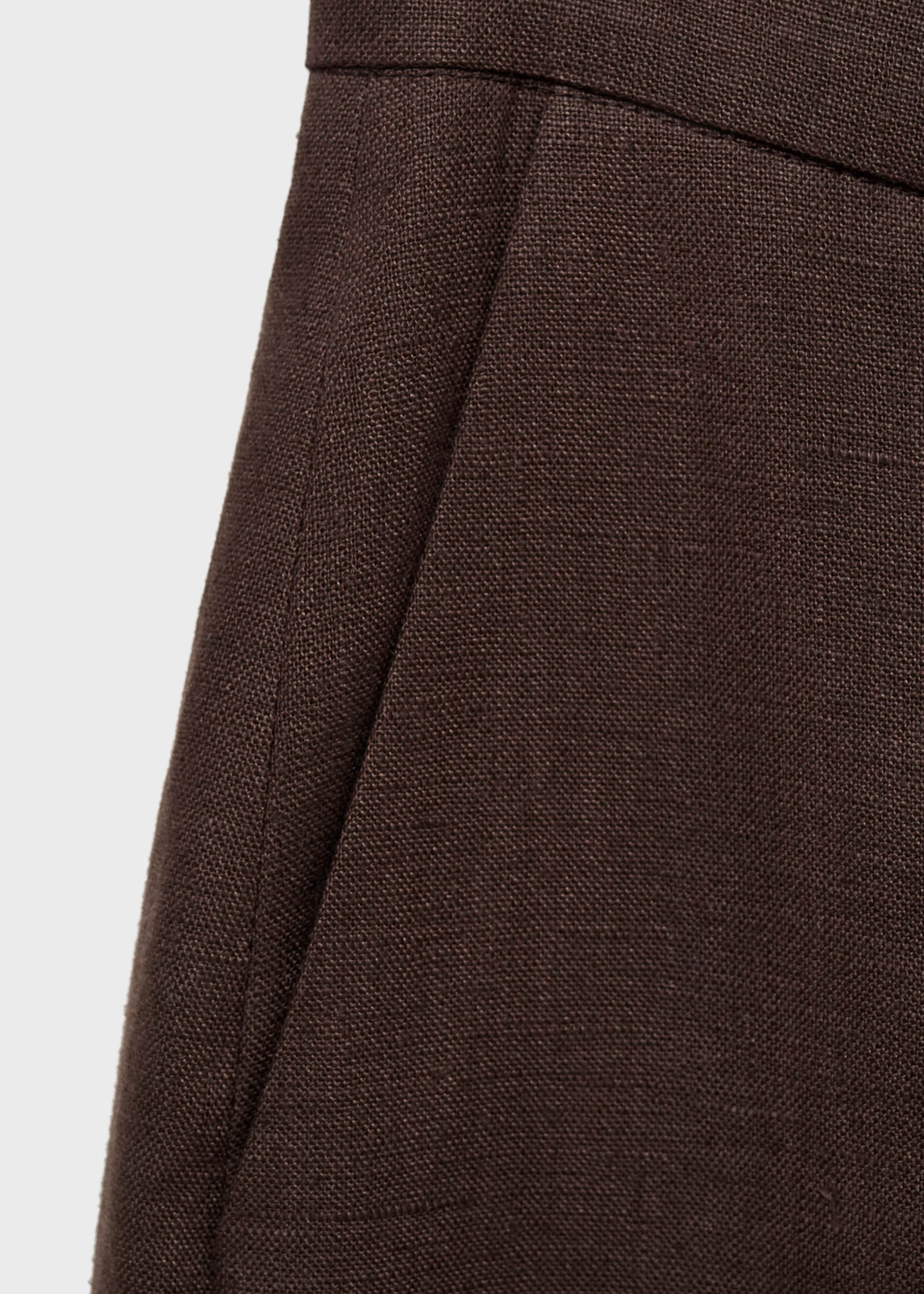 Straight-fit linen suit trousers - Details of the article 0