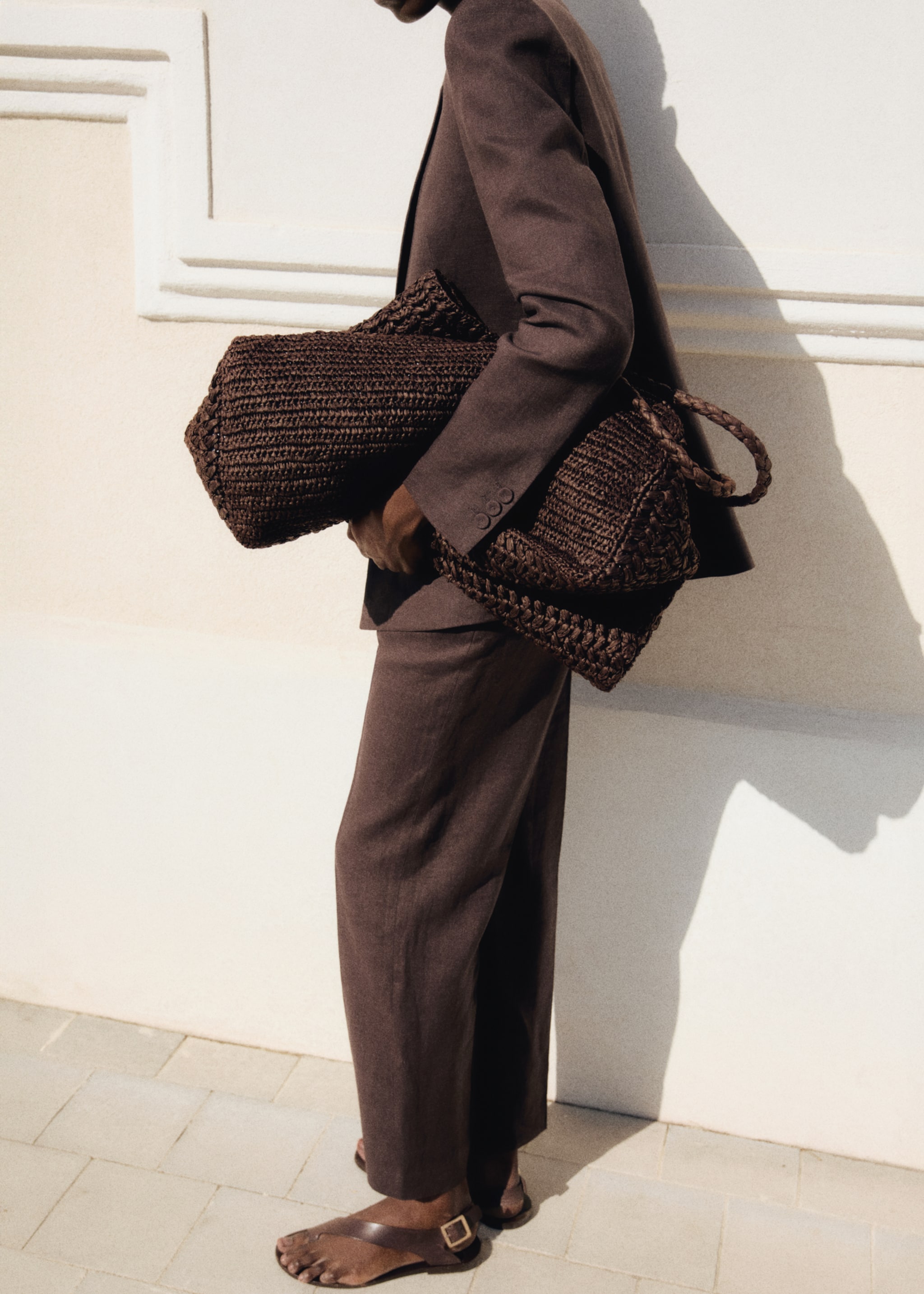 Straight-fit linen suit trousers - Details of the article 6