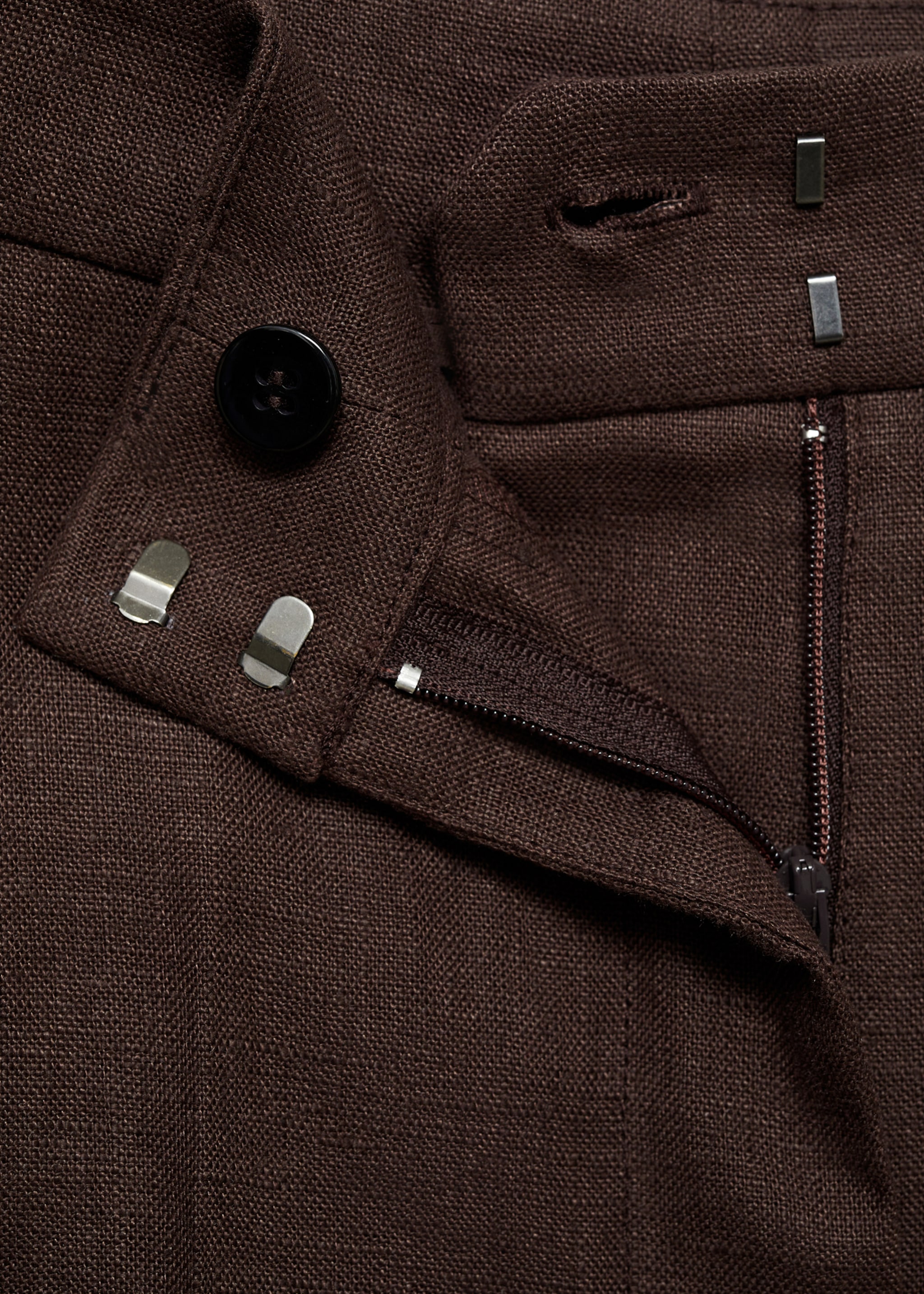 Straight-fit linen suit trousers - Details of the article 8