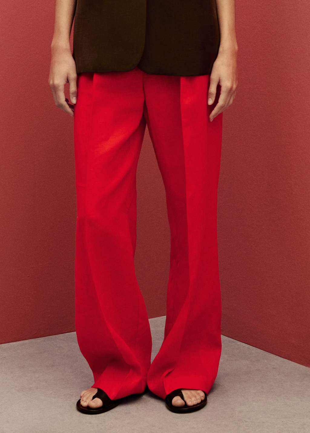 Straight-fit linen suit pants - Women | MANGO USA Straight-fit linen suit pants - Women | MANGO USA