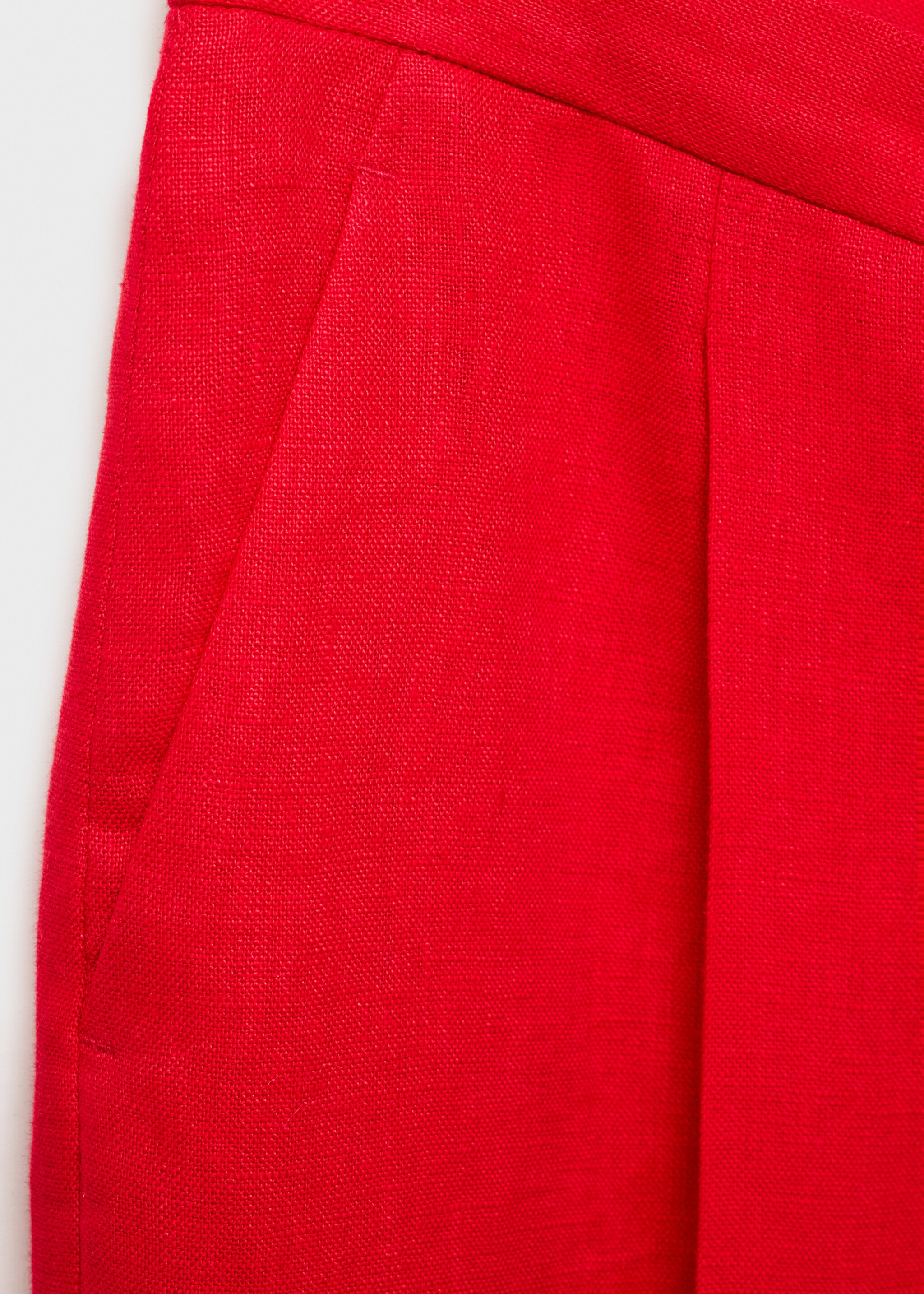 Straight-fit linen suit trousers - Details of the article 0