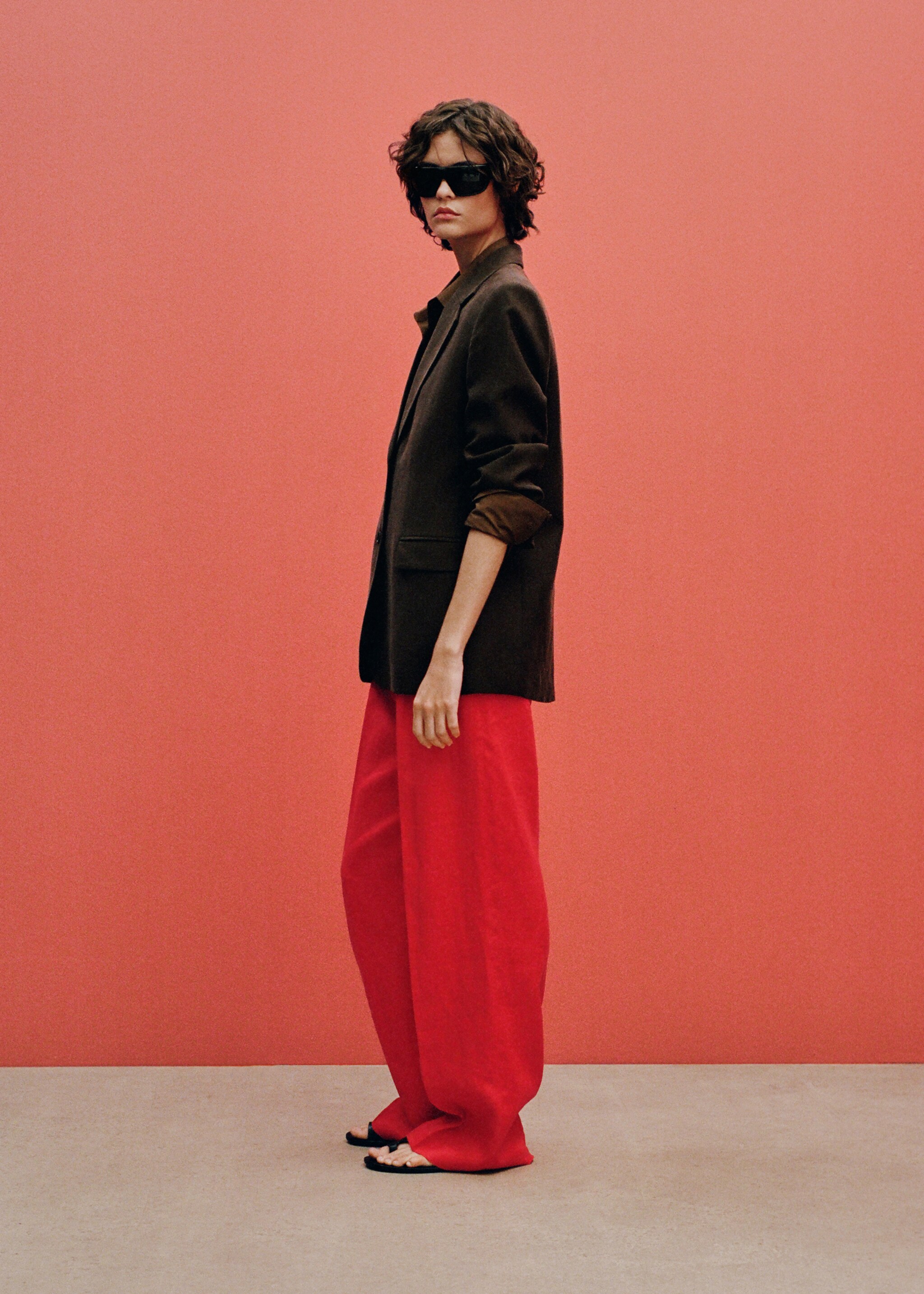 Straight-fit linen suit trousers - Details of the article 6