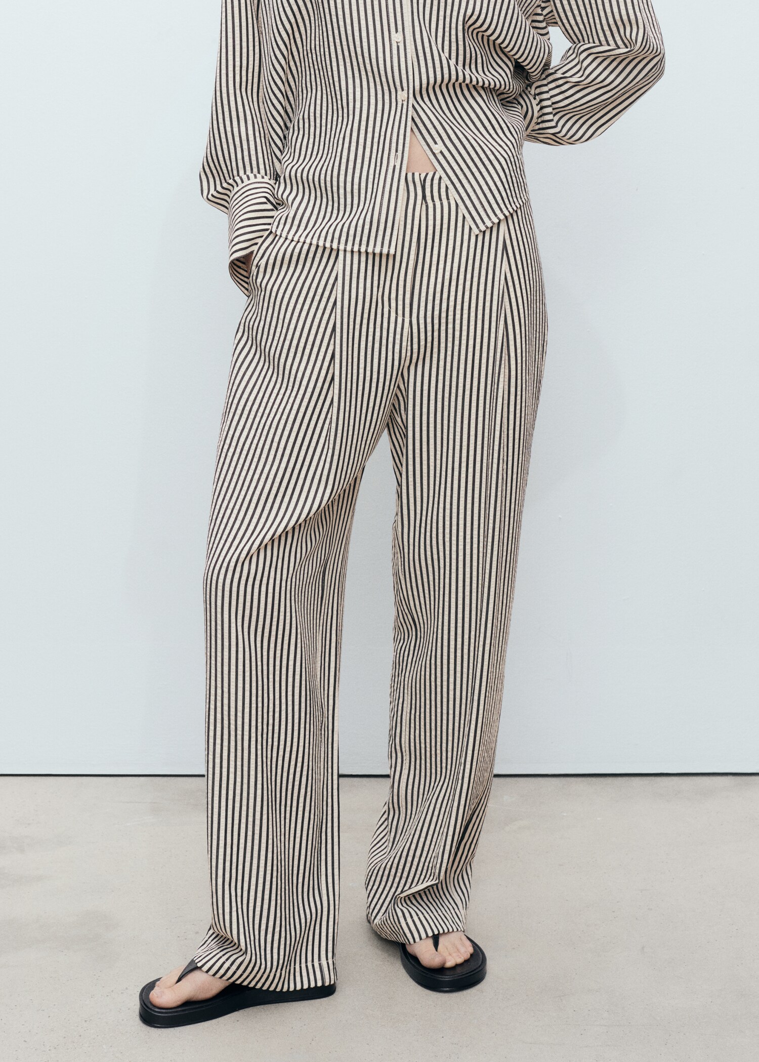 Texture striped trousers - Medium plane
