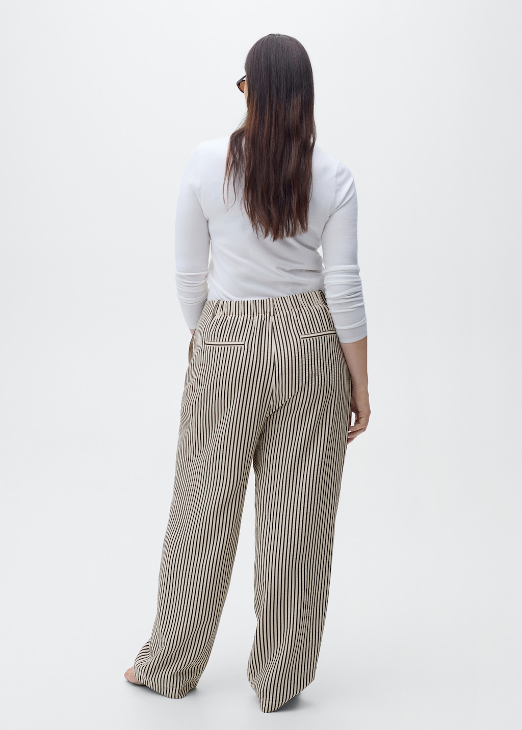 Mango Texture striped pants thumbnail