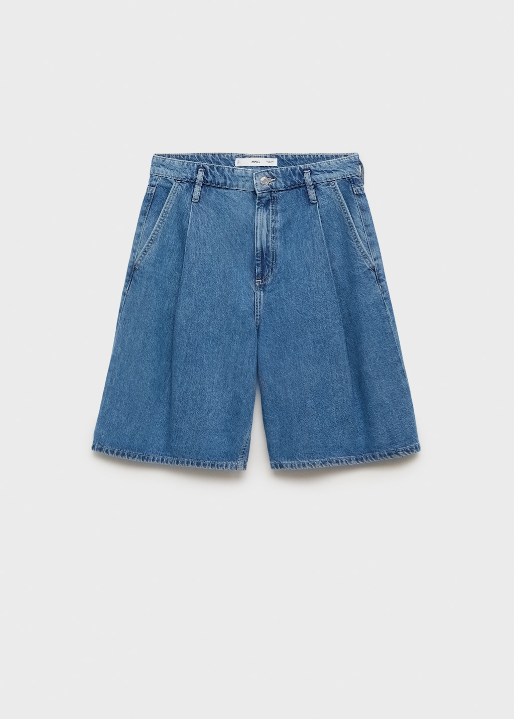 Pleated denim Bermuda shorts - Women | MANGO USA