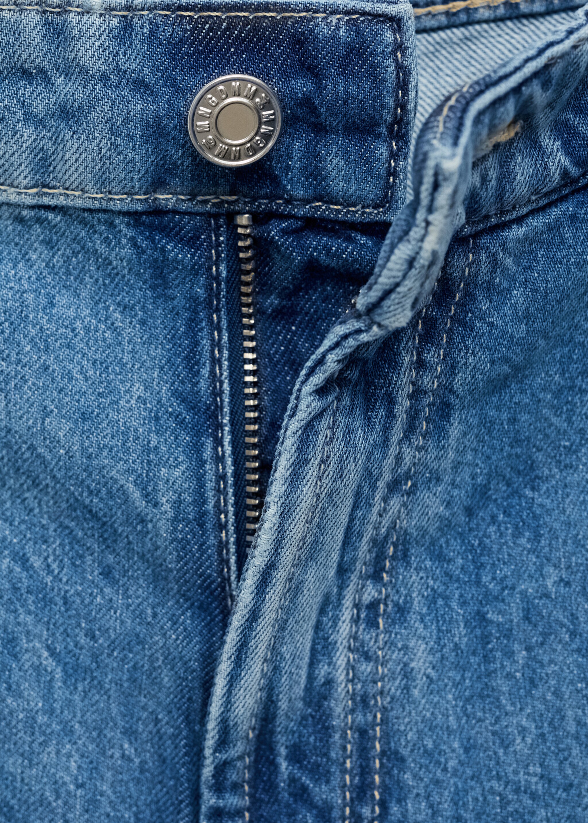 Wideleg denim jorts with pleats - Details of the article 8