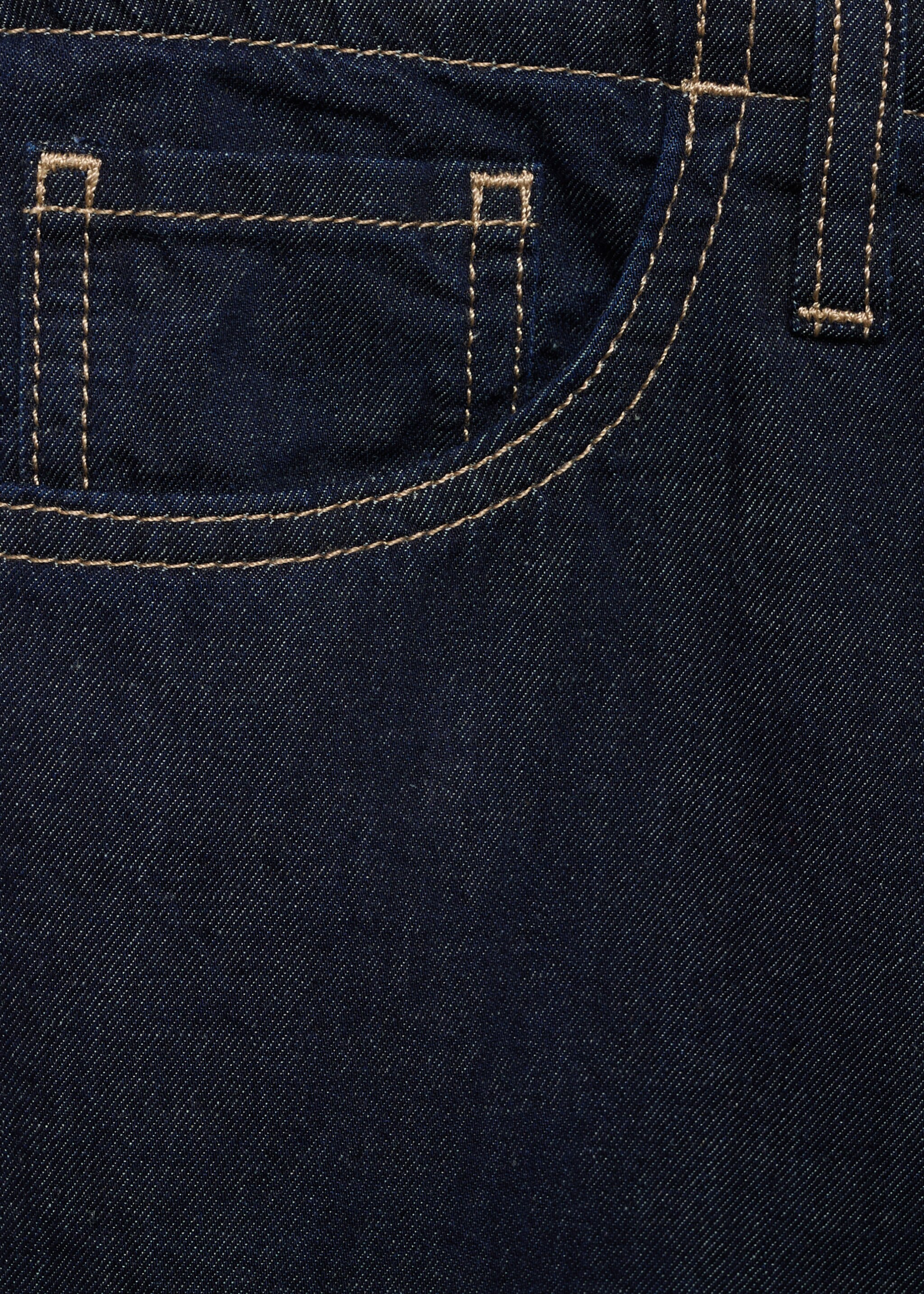 Wide-leg denim trousers with belt - Details of the article 0