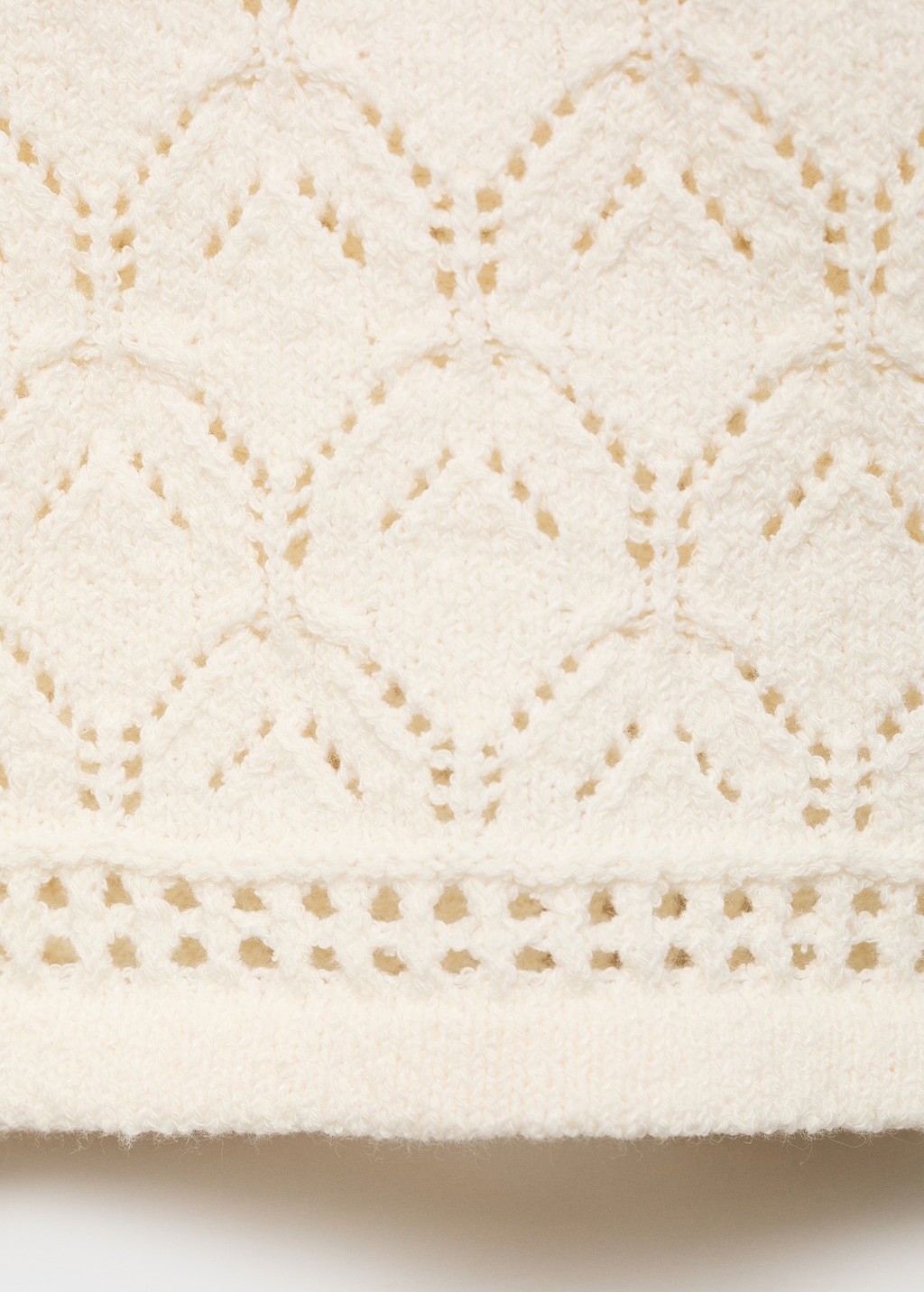 Knit cardigan with lace design