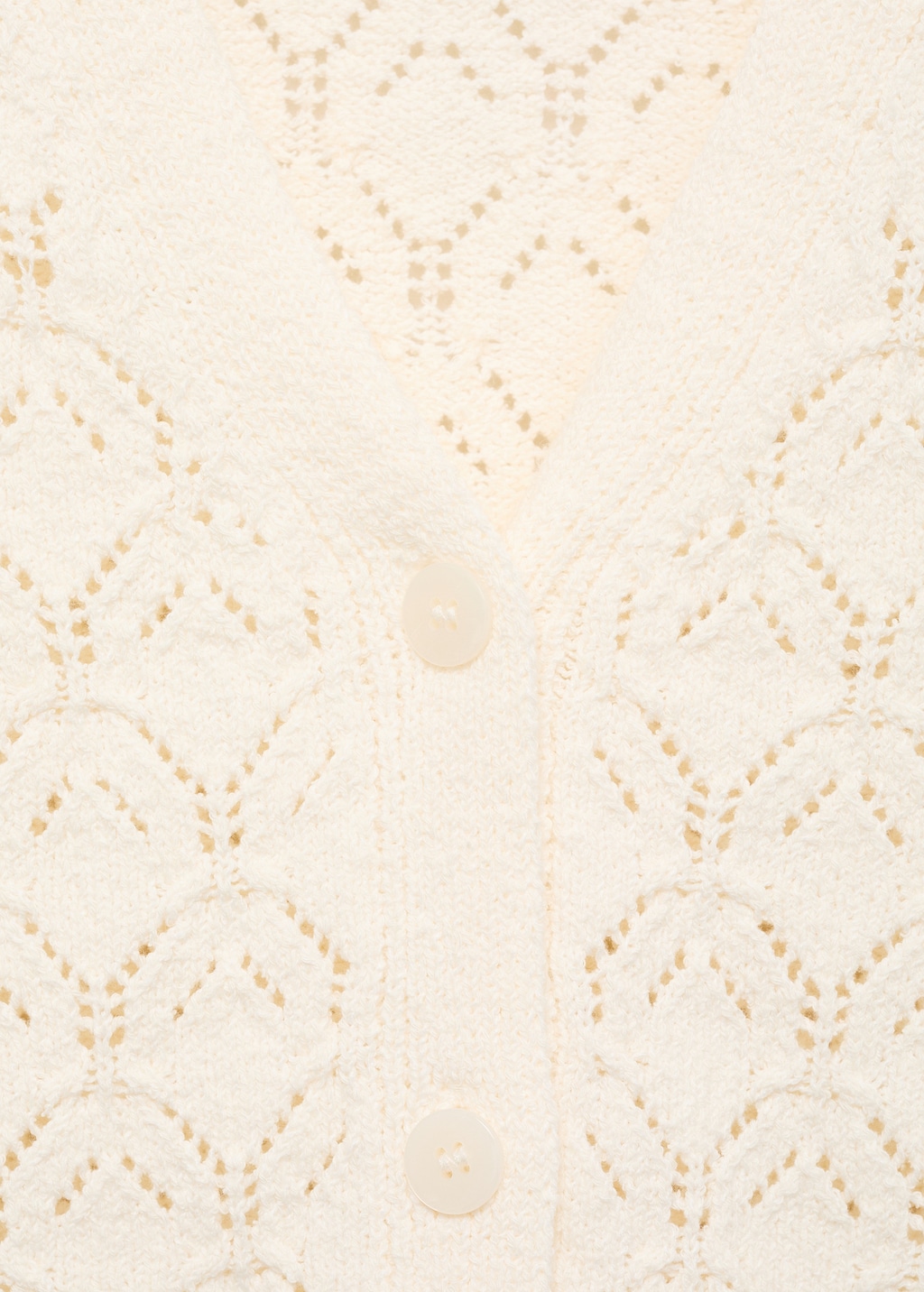 Knit cardigan with lace design