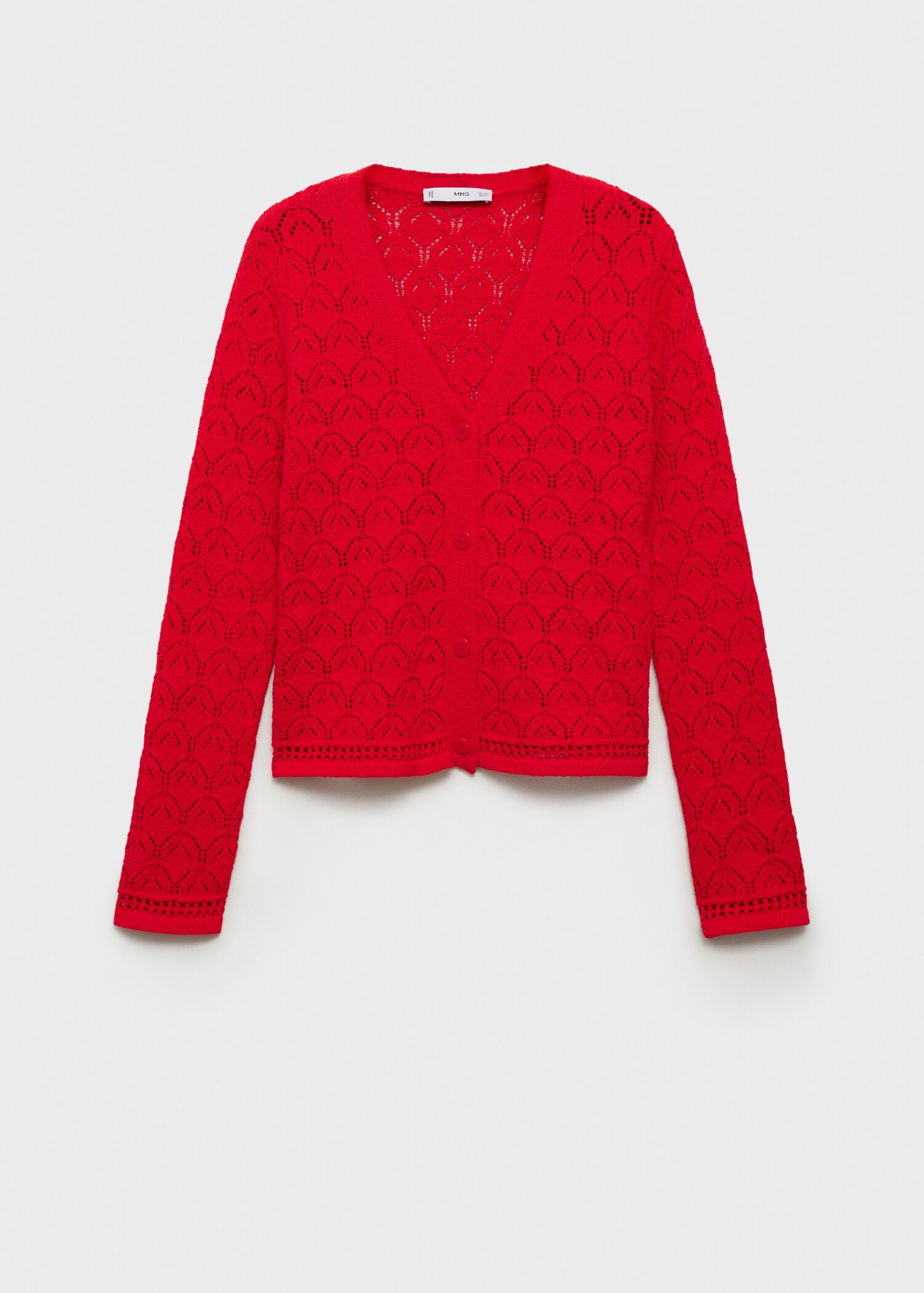Openwork detail knit cardigan - Article without model
