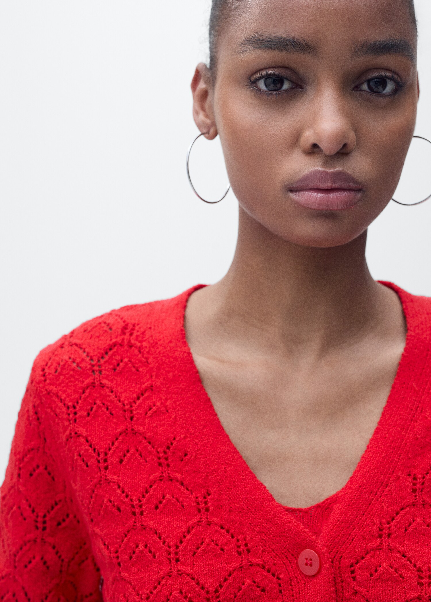 Openwork detail knit cardigan - Details of the article 6