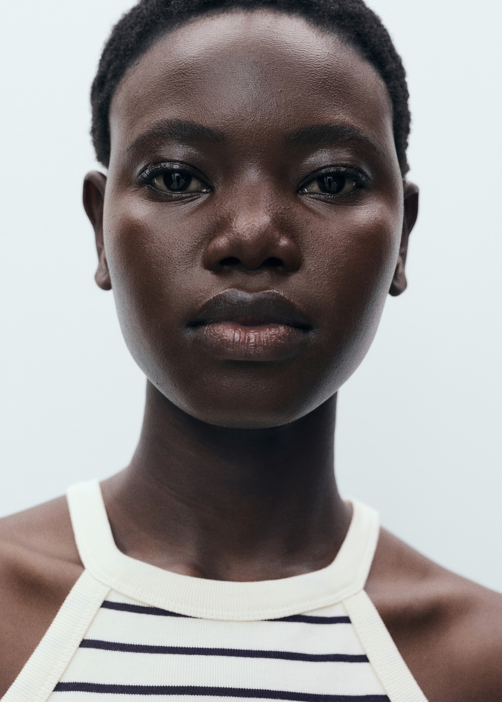 Striped halter-neck top