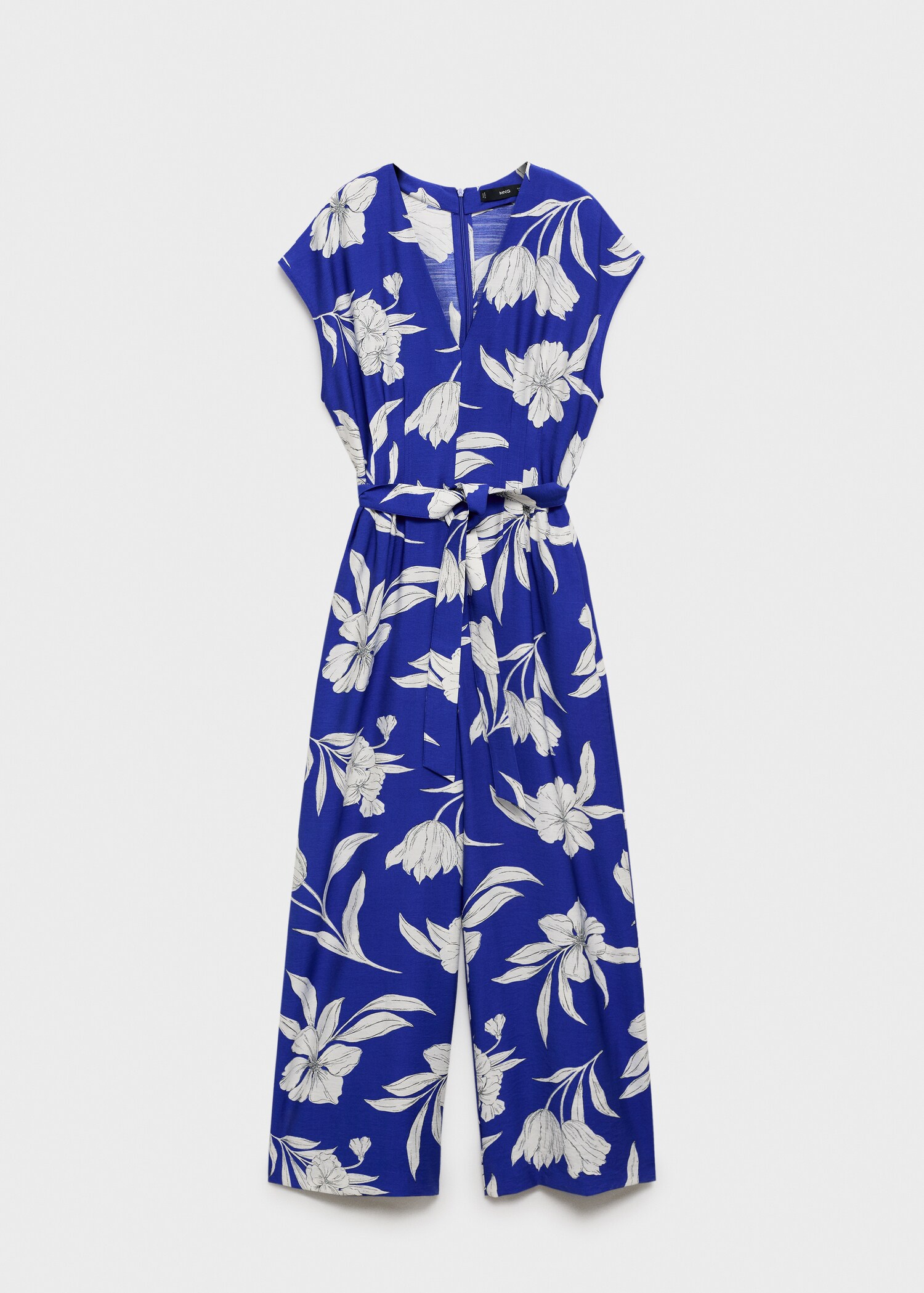Long cropped jumpsuit with belt - Article without model