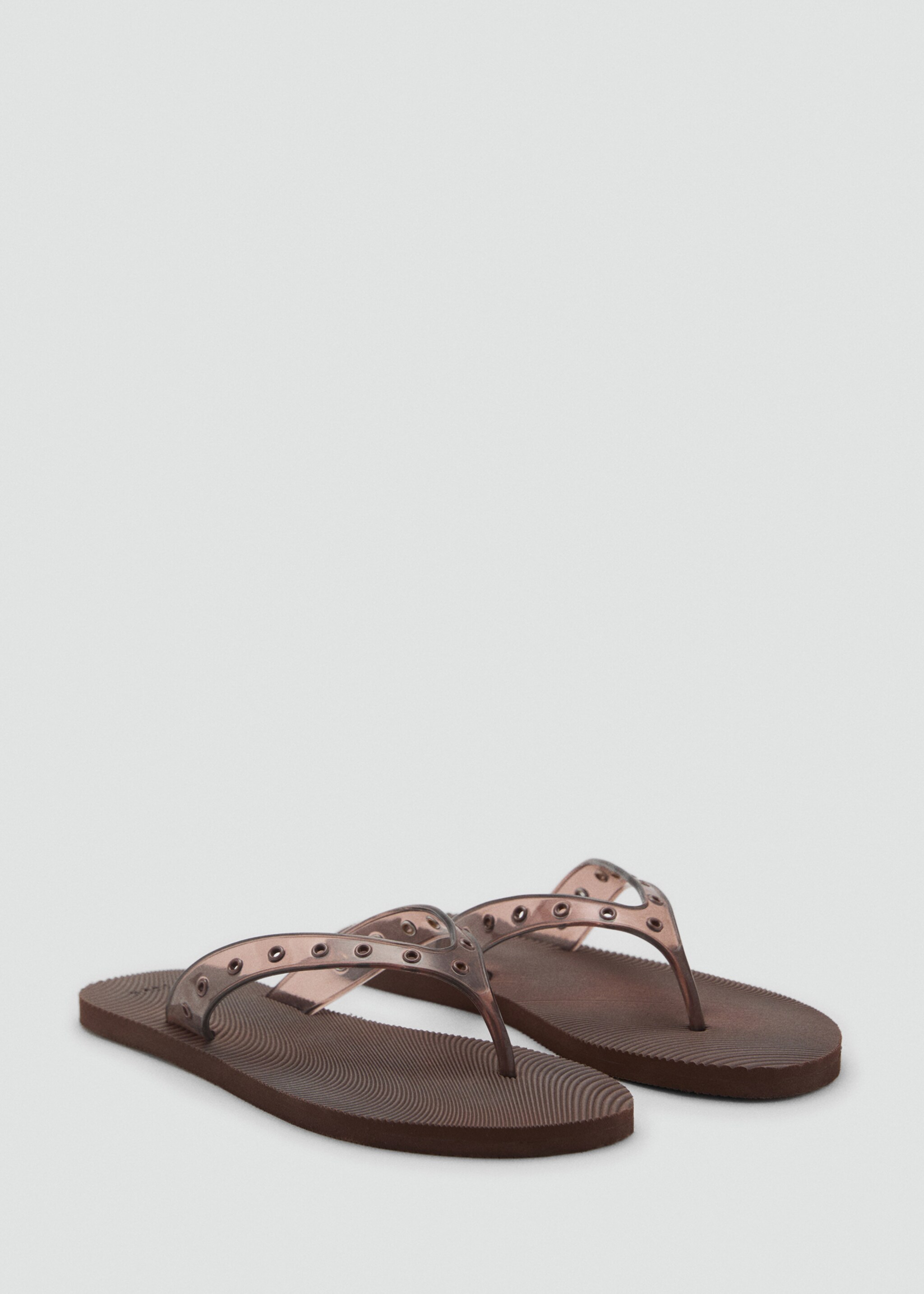 Vinyl strappy sandals with eyelets - Medium plane
