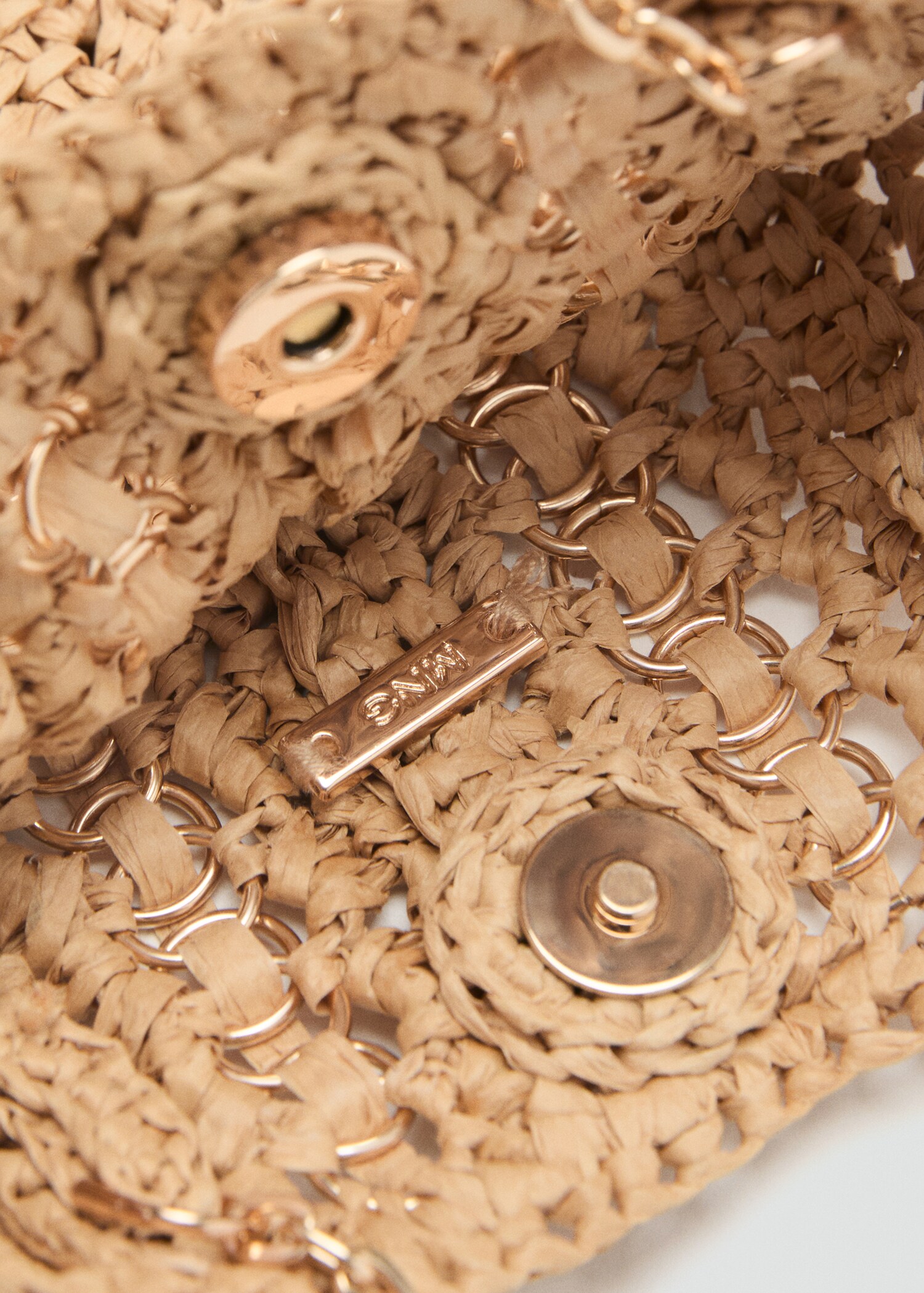 Borsa fibra naturale anelli metallo - Dettaglio dell'articolo 1