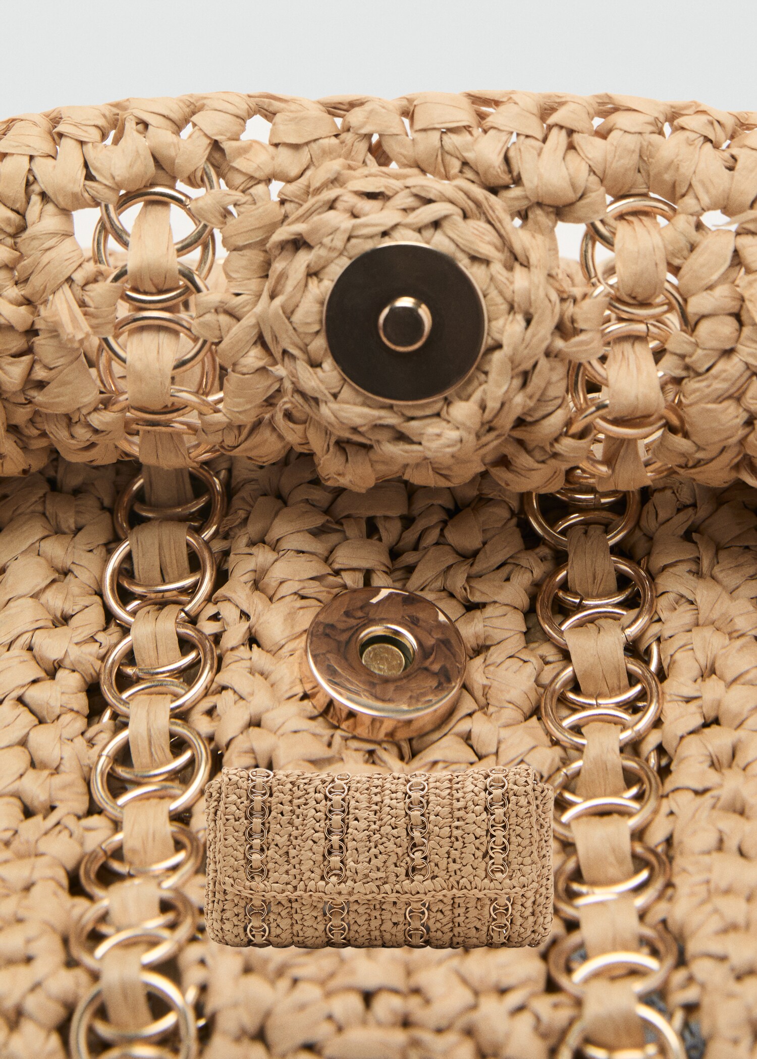 Bolso mano fibra natural anillas metálicas - Detalle del artículo 1