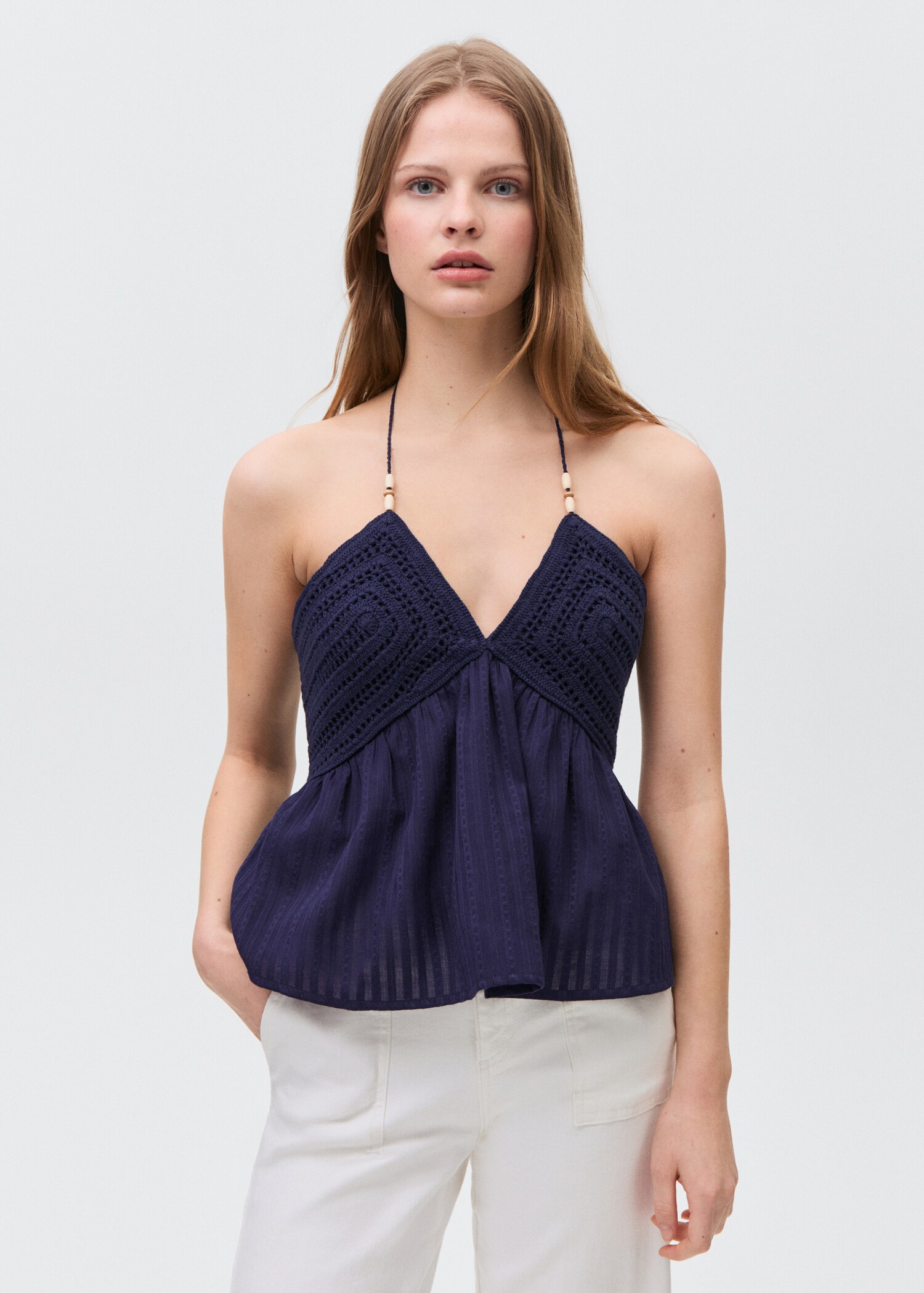 Top crochet perline - Piano medio