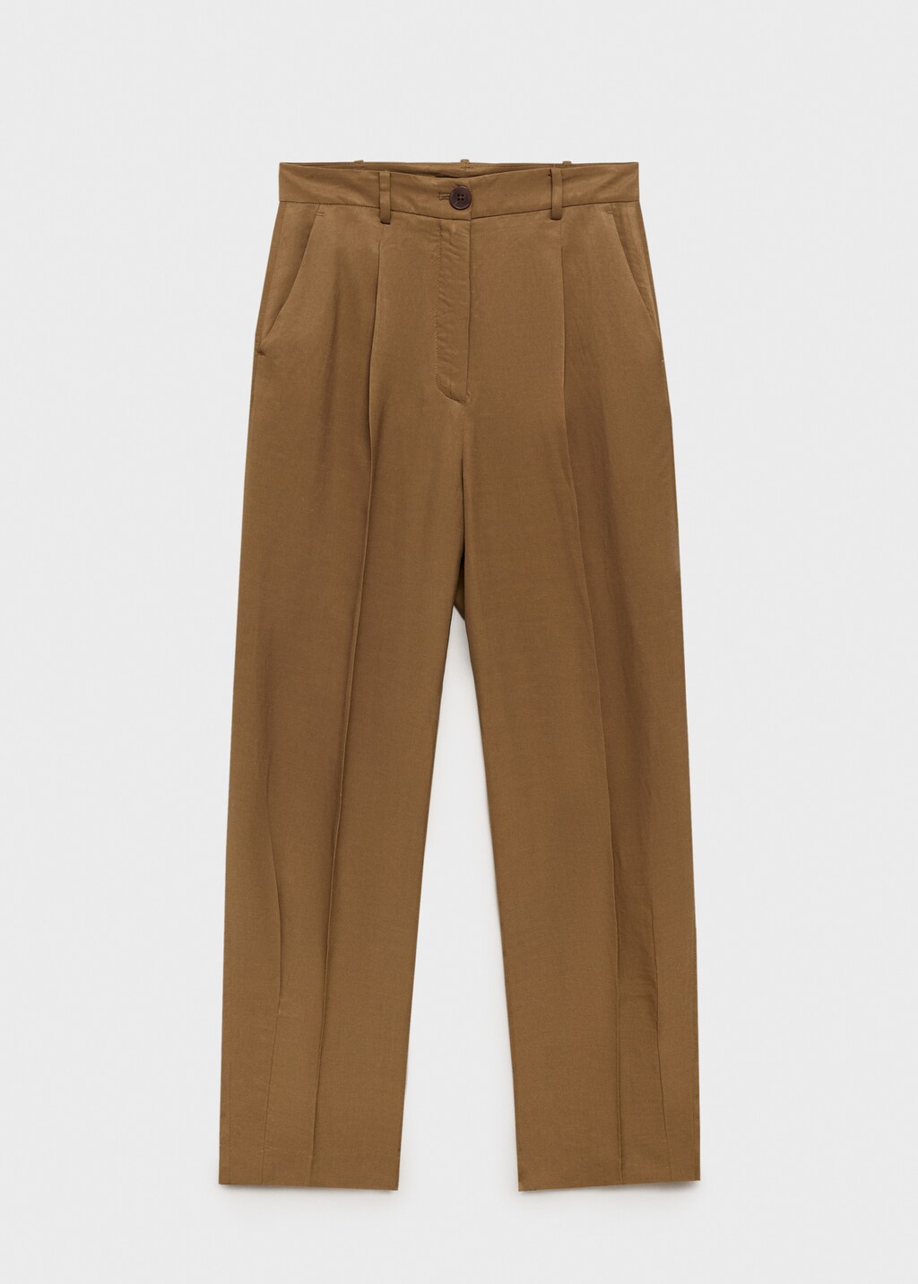 Linen-blend pleated pants