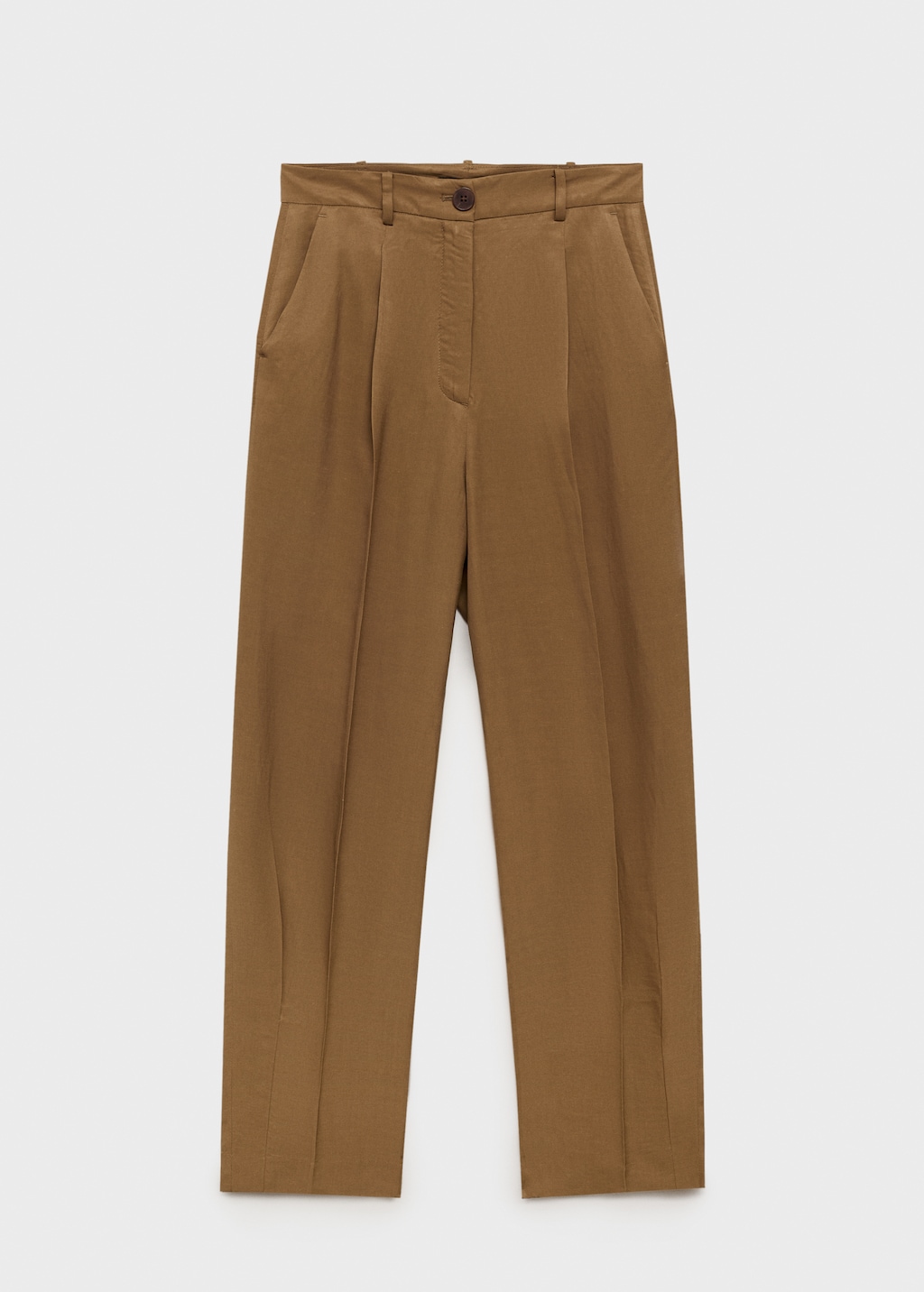 Linen-blend pleated pants