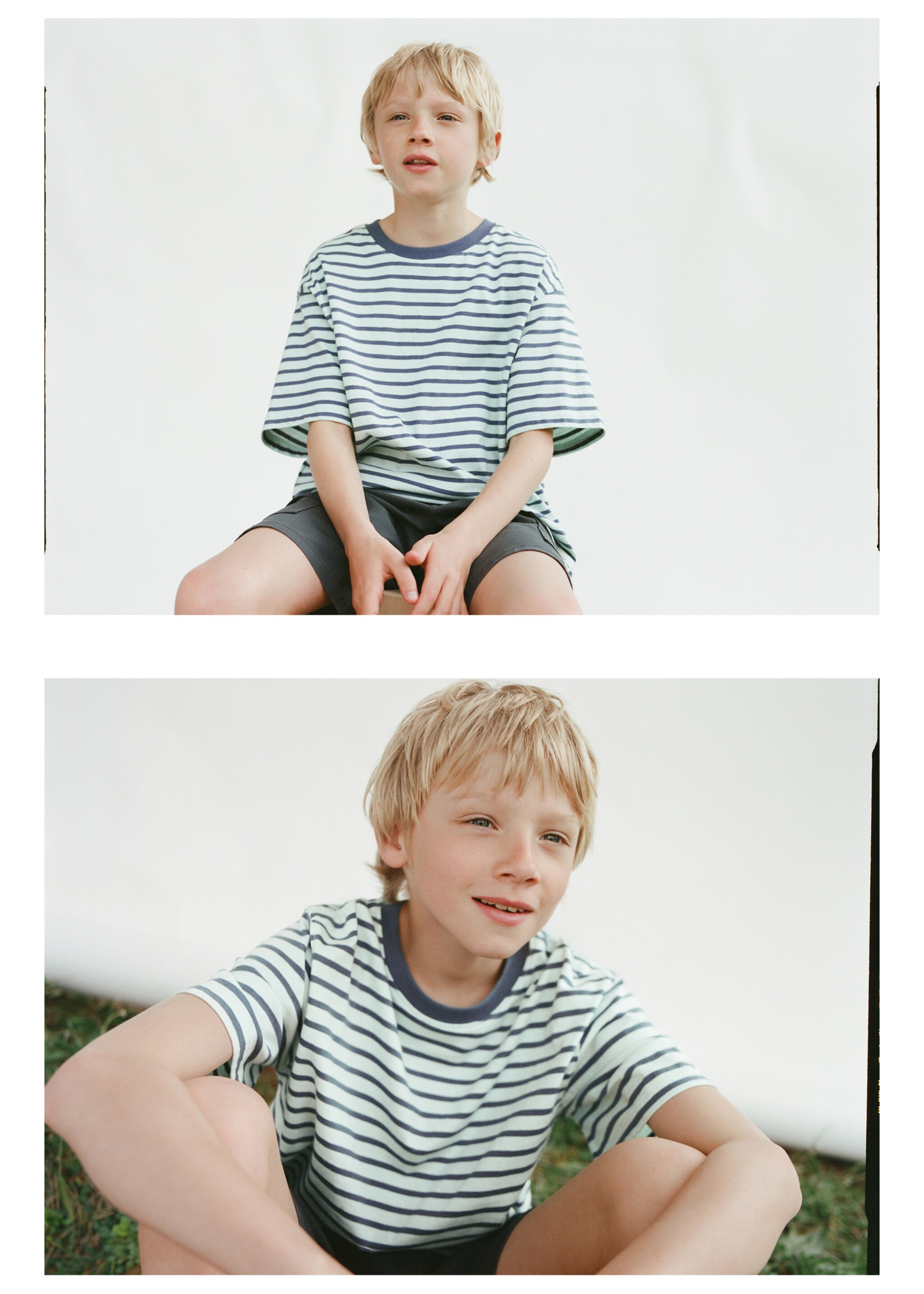Striped t-shirt with contrasting collar - Details of the article 7