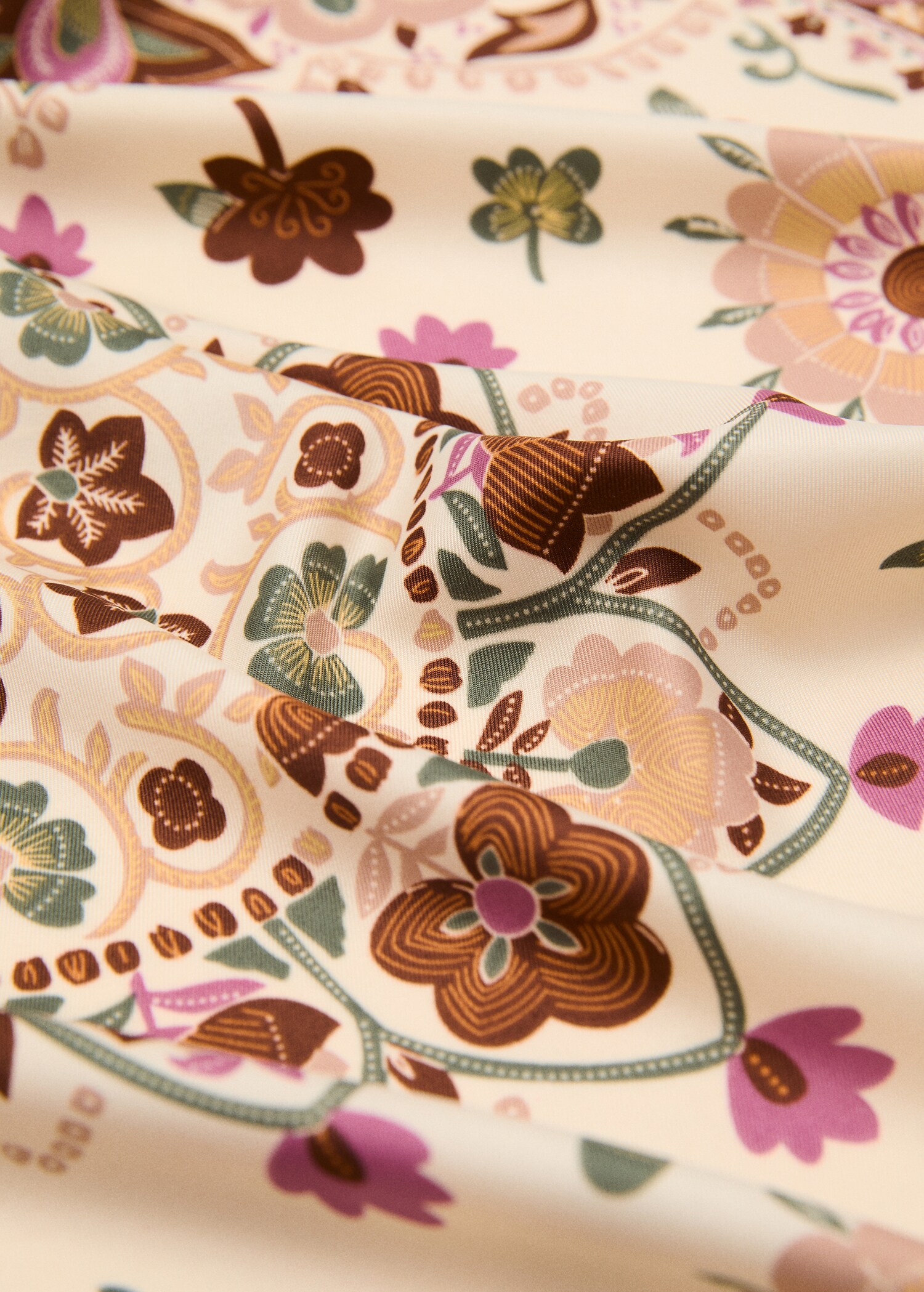 Scarf with abstract floral print - Medium plane