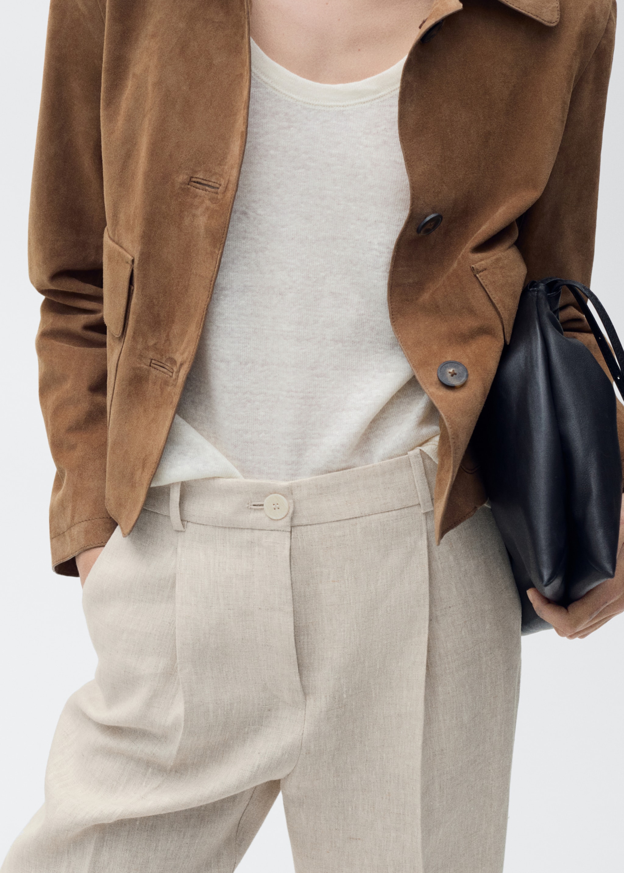 Pleated linen trousers - Details of the article 6