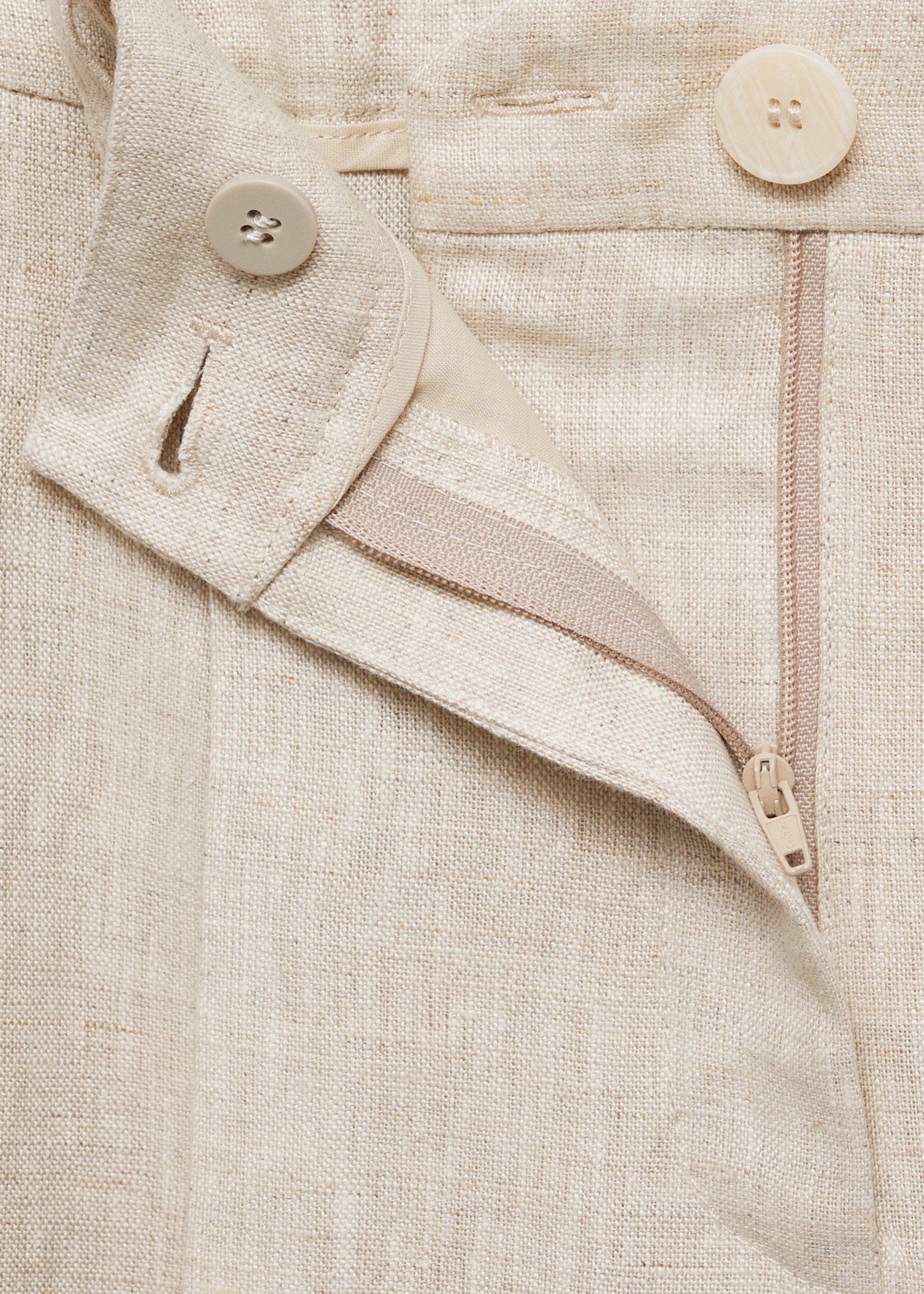 Straight linen trousers with dart detail - Details of the article 8