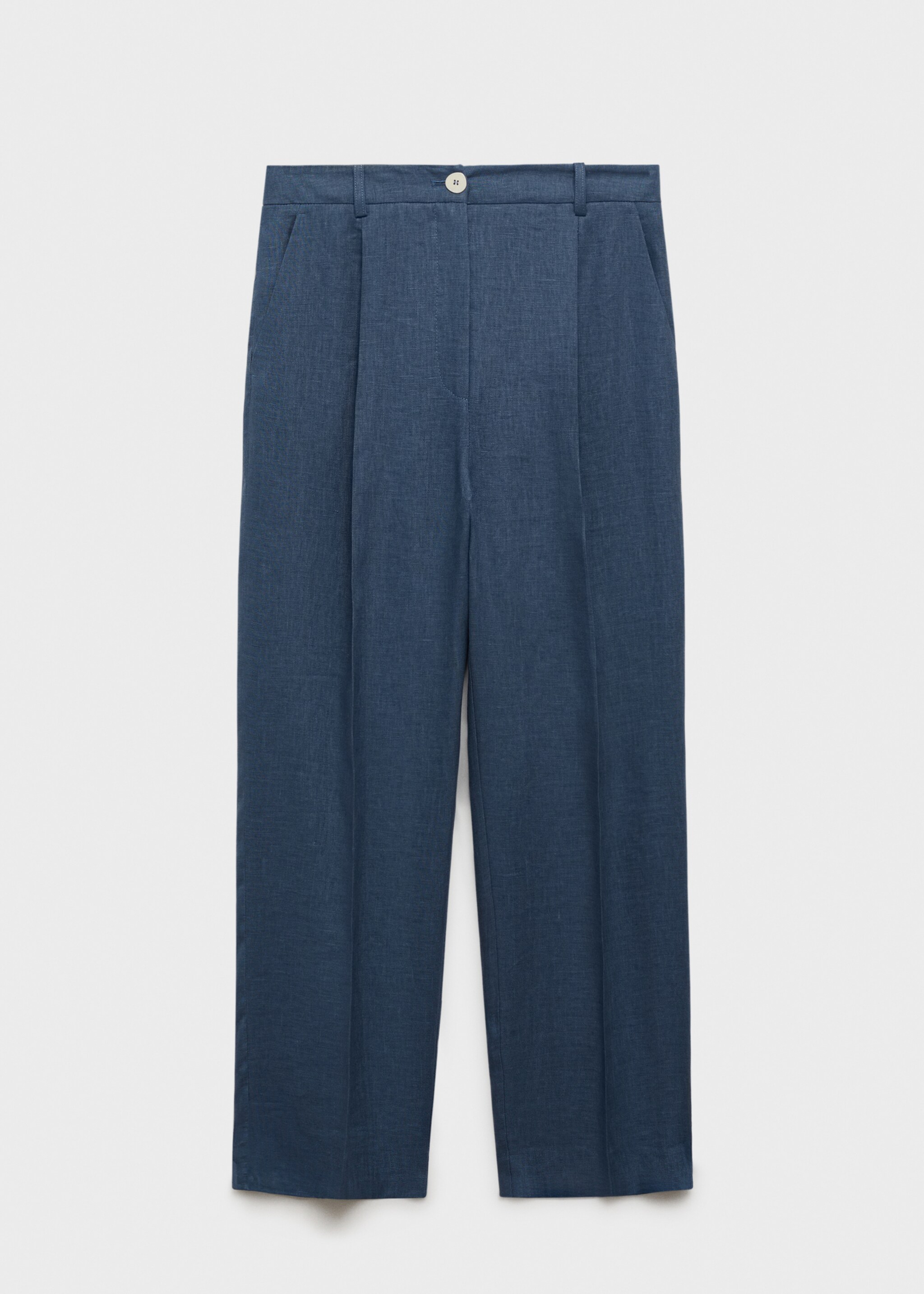 Straight linen trousers with dart detail - Article without model