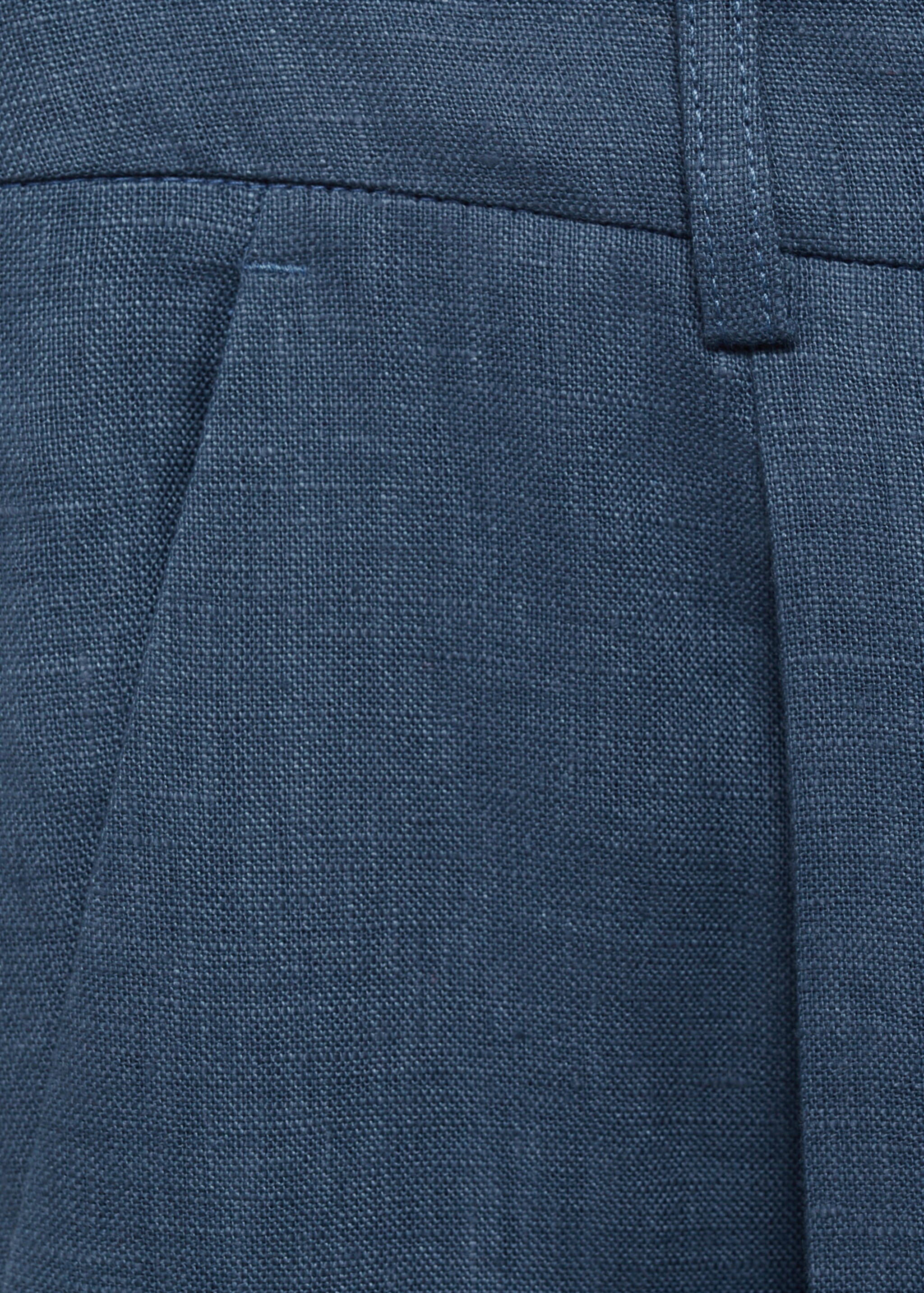Straight linen trousers with dart detail - Details of the article 0