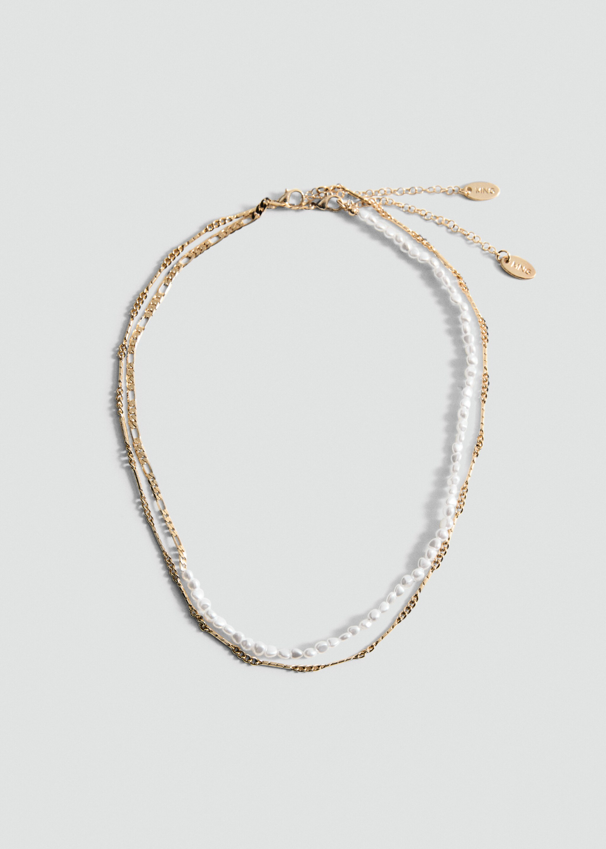 Double pearl chain necklace - Article without model