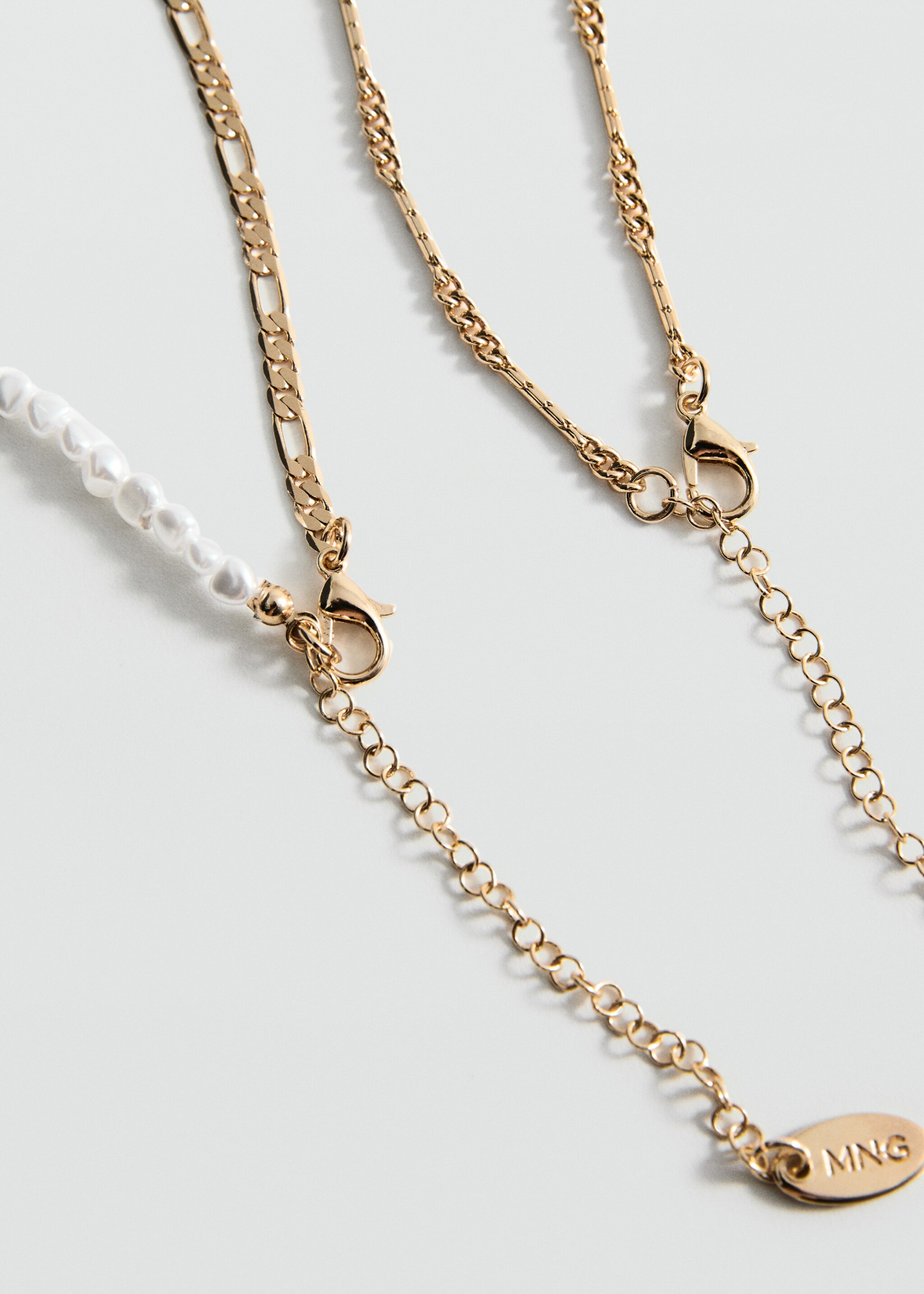 Double pearl chain necklace - Details of the article 1