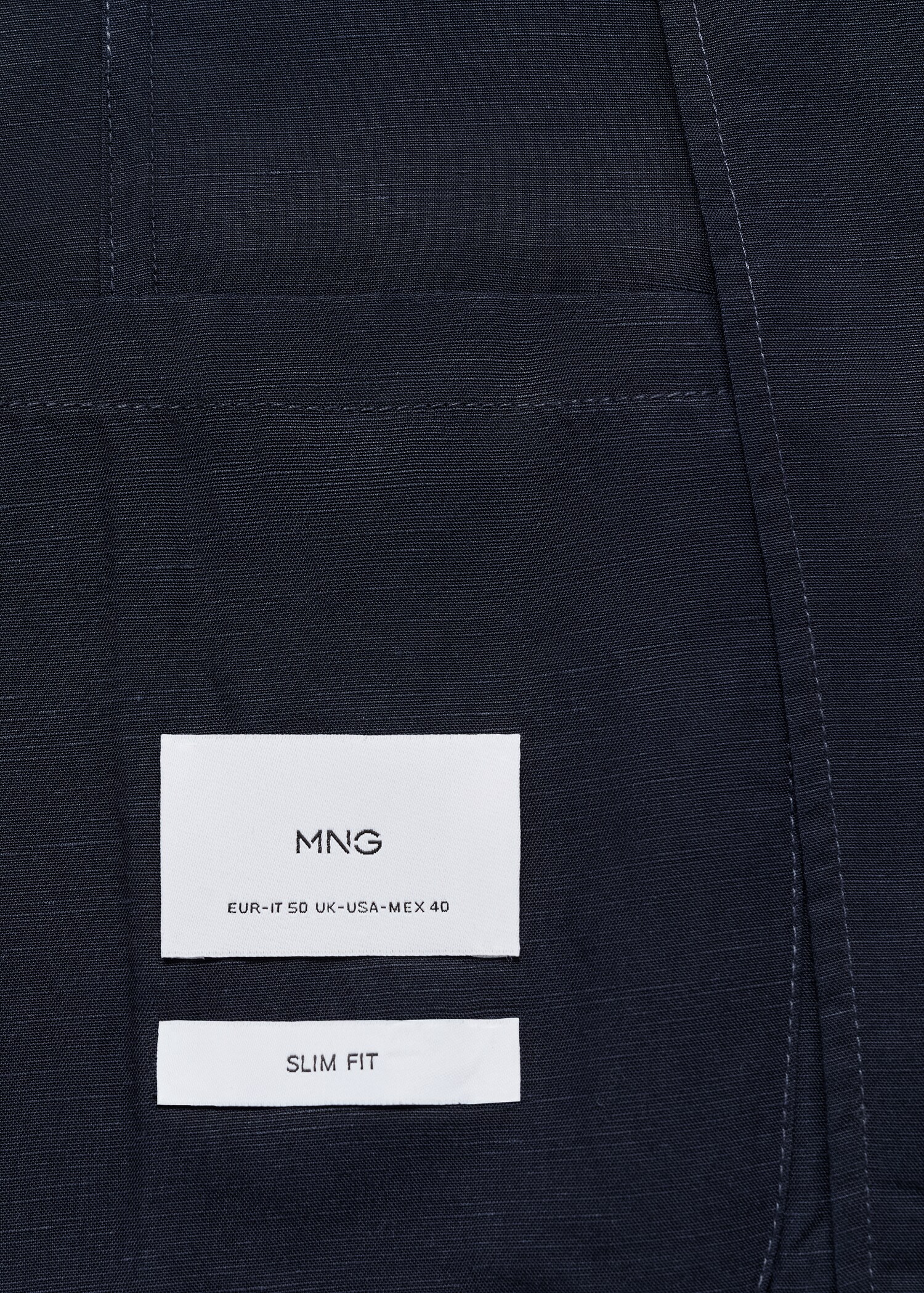 Slim-fit linen-blend suit blazer - Details of the article 0