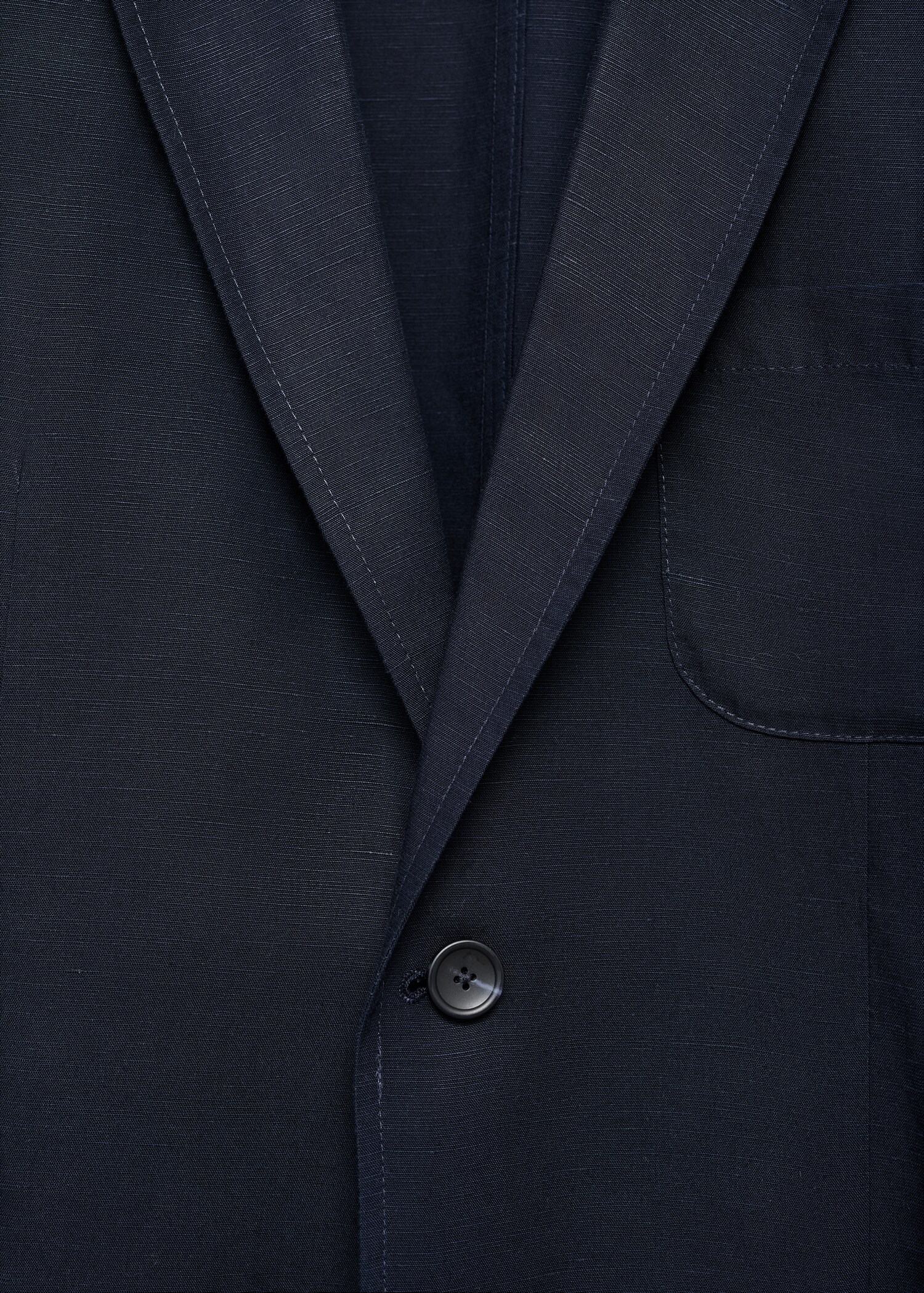 Slim-fit linen-blend suit blazer - Details of the article 8