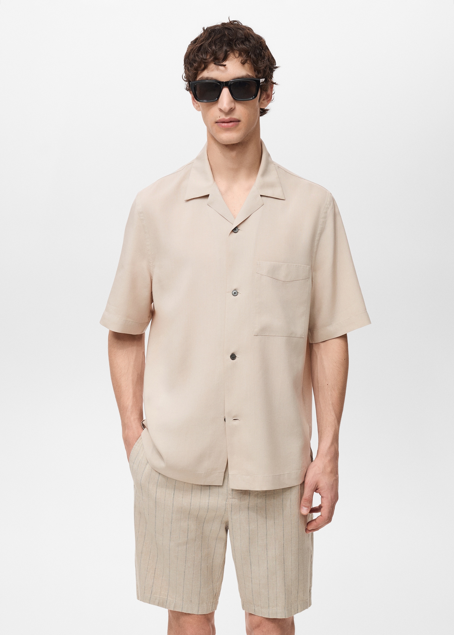 Lyocell shirt with pocket - Medium plane
